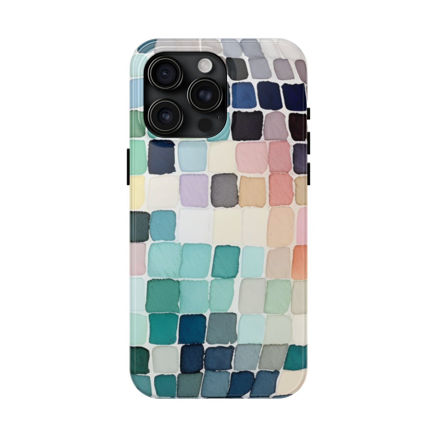 Watercolor —  Abstract Mosaic Tough Phone Case Pastel Tile Protective Cover