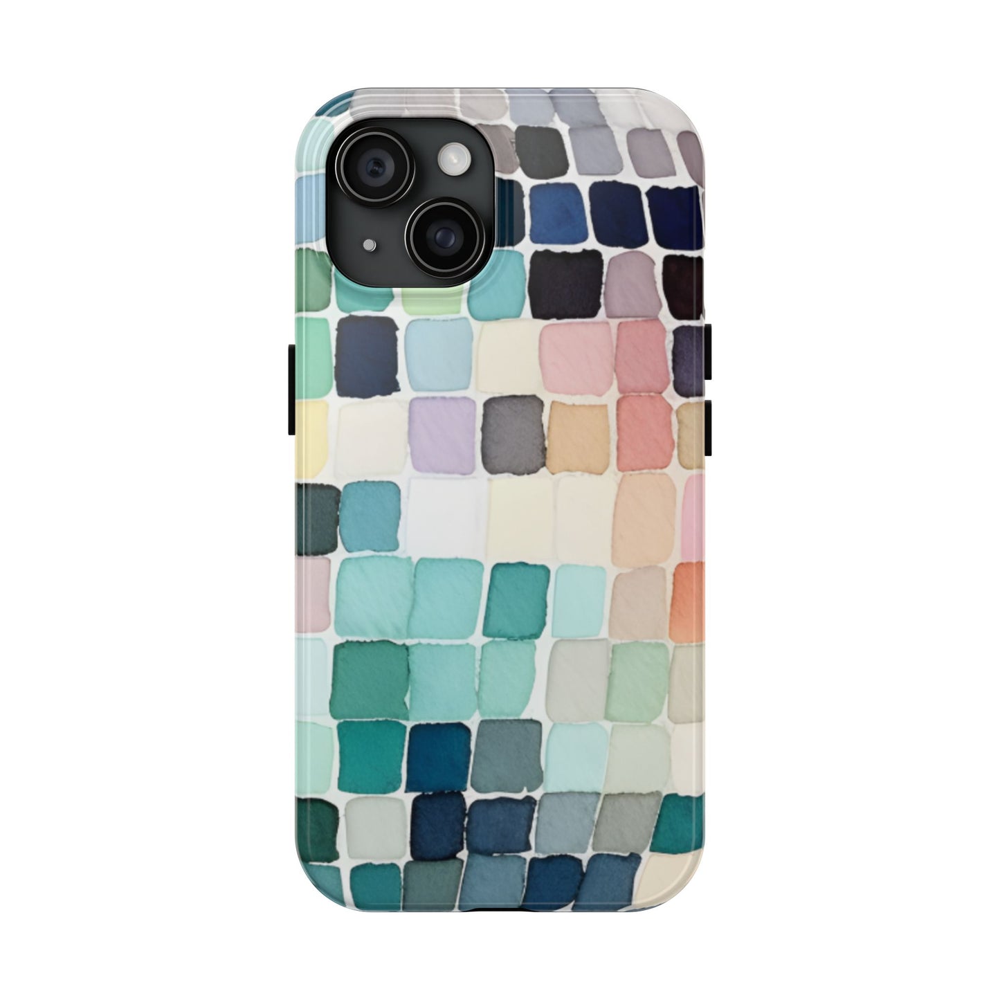 Watercolor —  Abstract Mosaic Tough Phone Case Pastel Tile Protective Cover