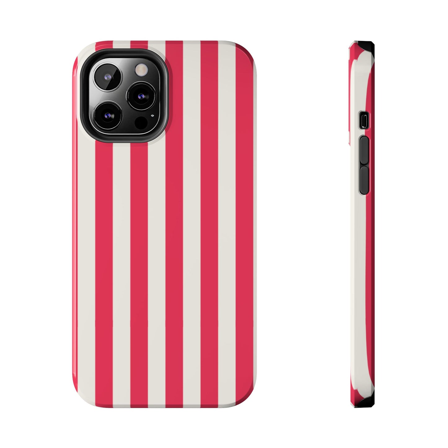 Red Strips — Red & White Vertical Stripe Tough Phone Case