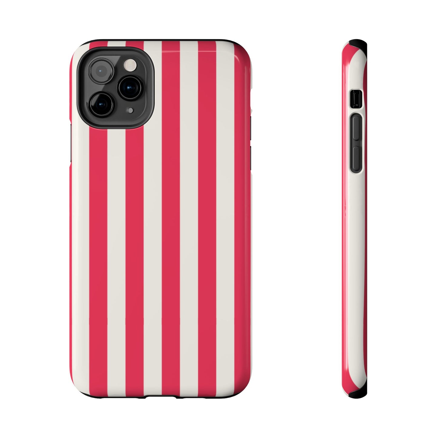 Red Strips — Red & White Vertical Stripe Tough Phone Case