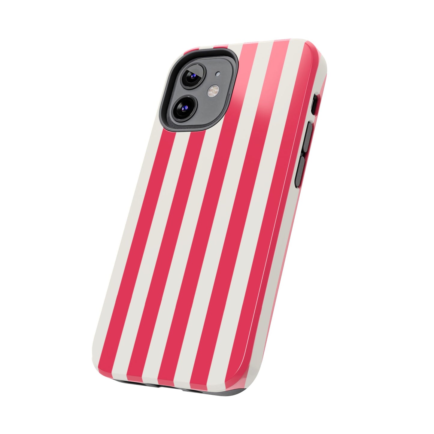 Red Strips — Red & White Vertical Stripe Tough Phone Case