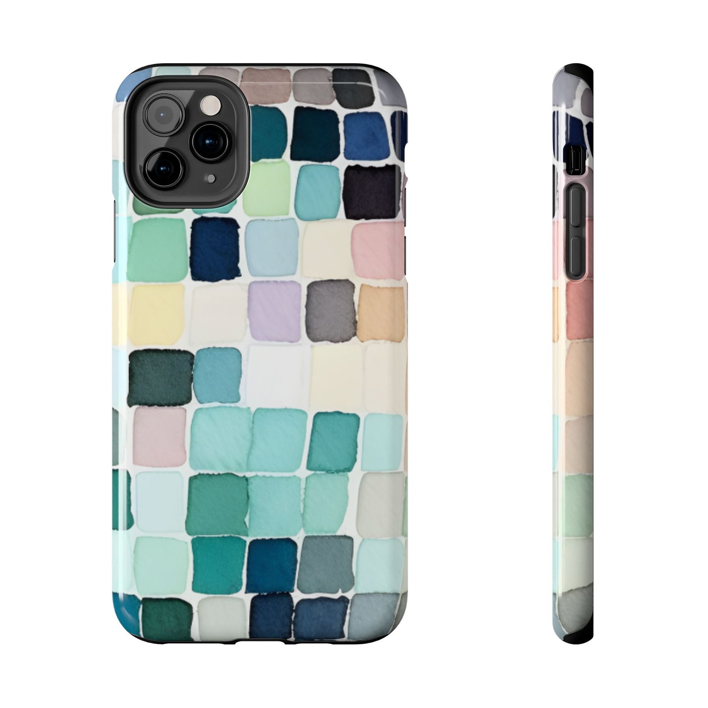 Watercolor —  Abstract Mosaic Tough Phone Case Pastel Tile Protective Cover