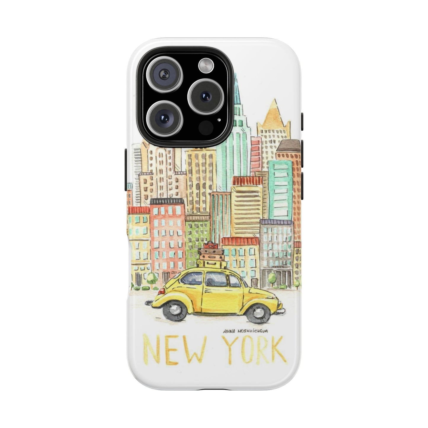 New York – New York Watercolor Skyline Tough Phone Case