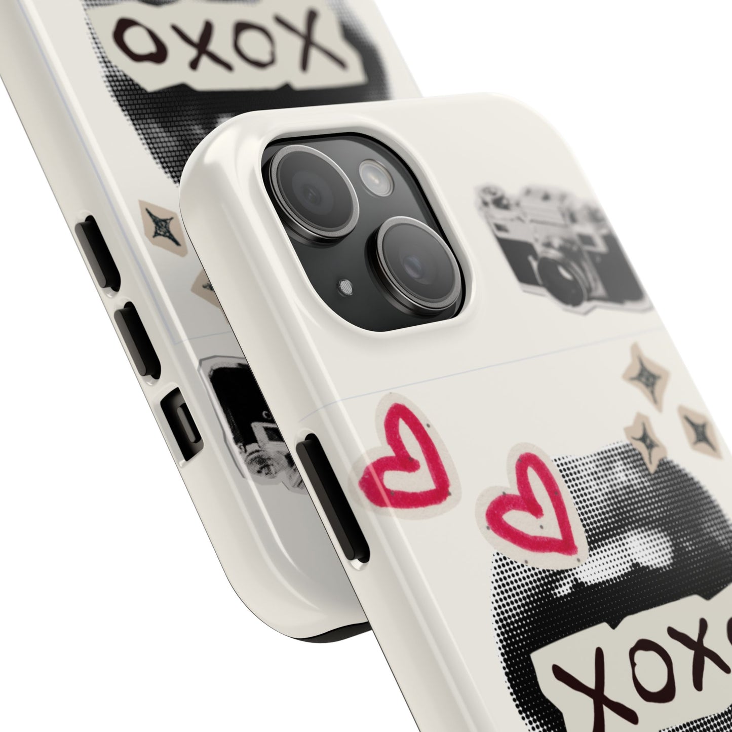 XOXO Lips Phone Case | Retro Pop Art Camera & Hearts