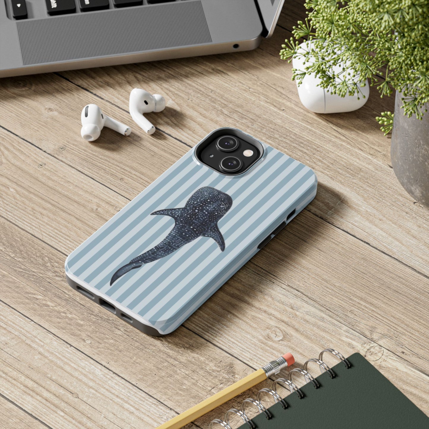 Deep Sea  — Blue Striped Tough Protective Cover