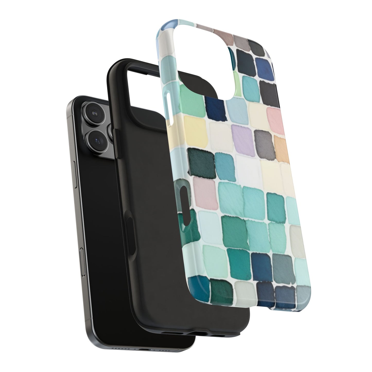 Watercolor —  Abstract Mosaic Tough Phone Case Pastel Tile Protective Cover
