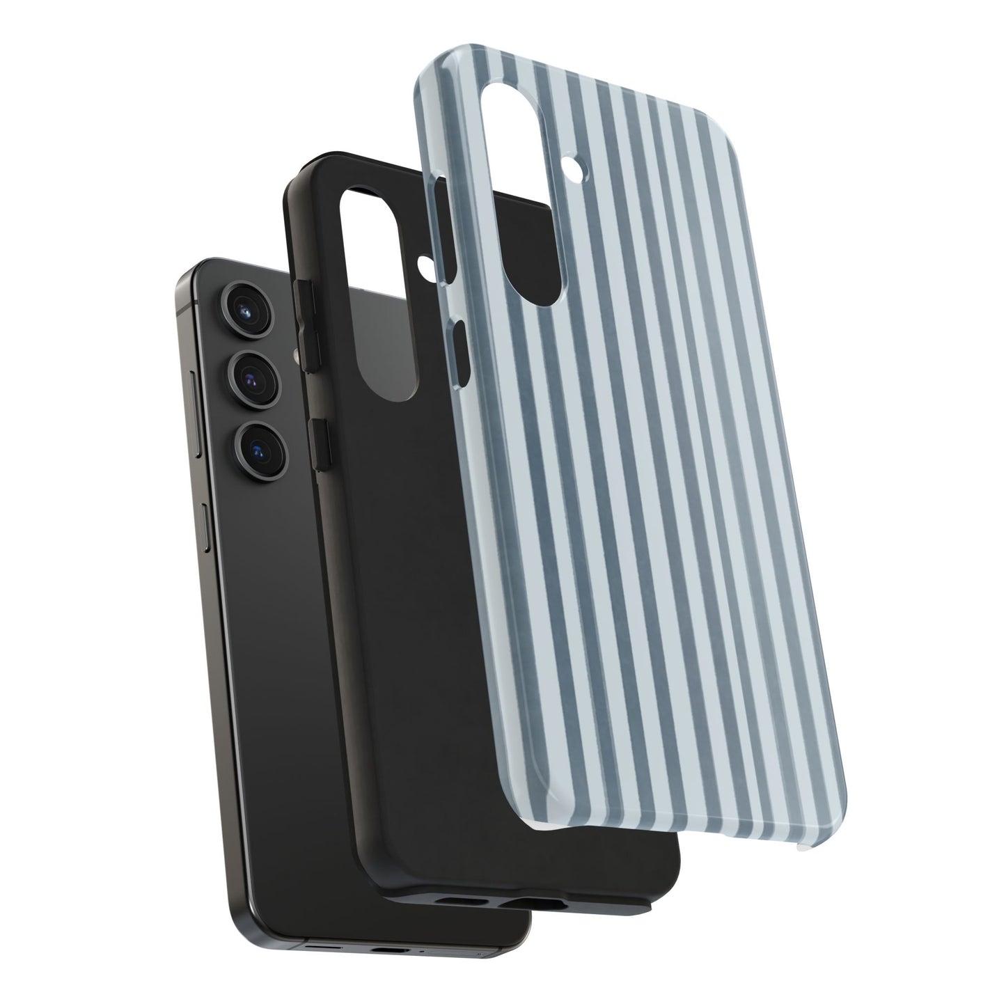 Rainy Day – Striped Tough Phone Case Blue Vertical Stripes,
