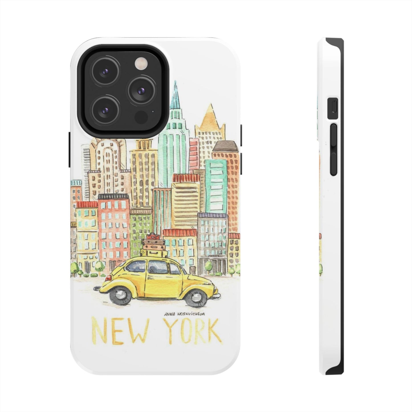 New York – New York Watercolor Skyline Tough Phone Case