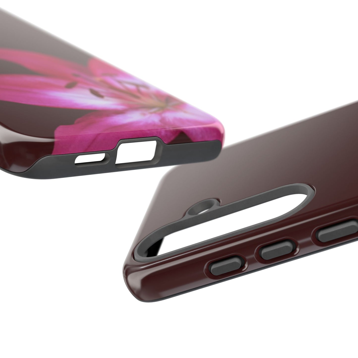 Burgundy Lily Floral – Phone Case Tough Case