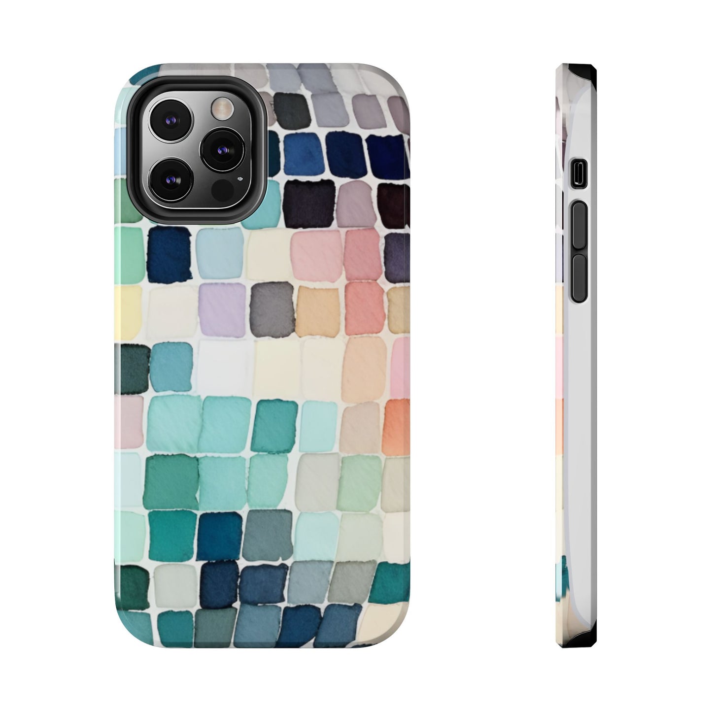 Watercolor —  Abstract Mosaic Tough Phone Case Pastel Tile Protective Cover