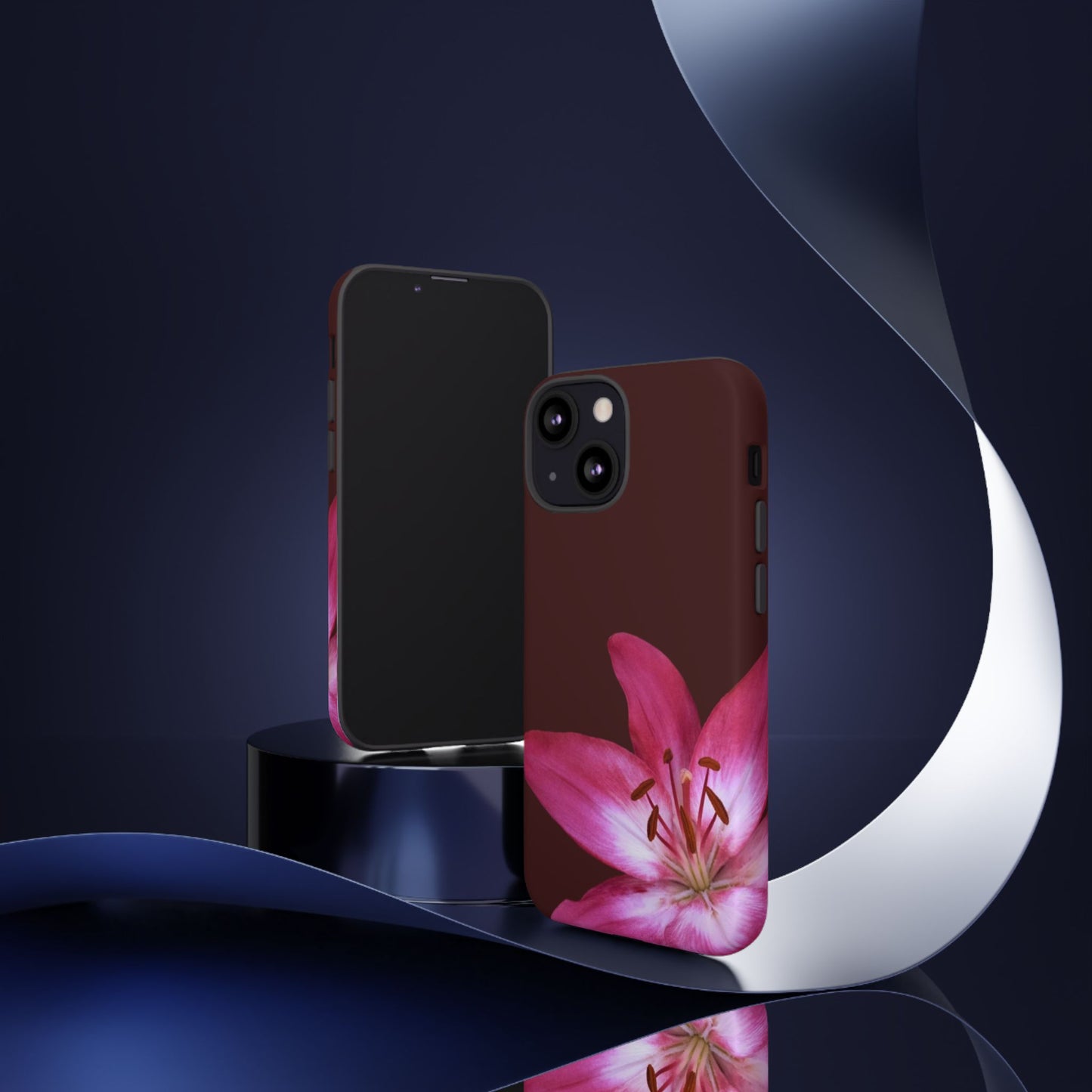 Burgundy Lily Floral – Phone Case Tough Case