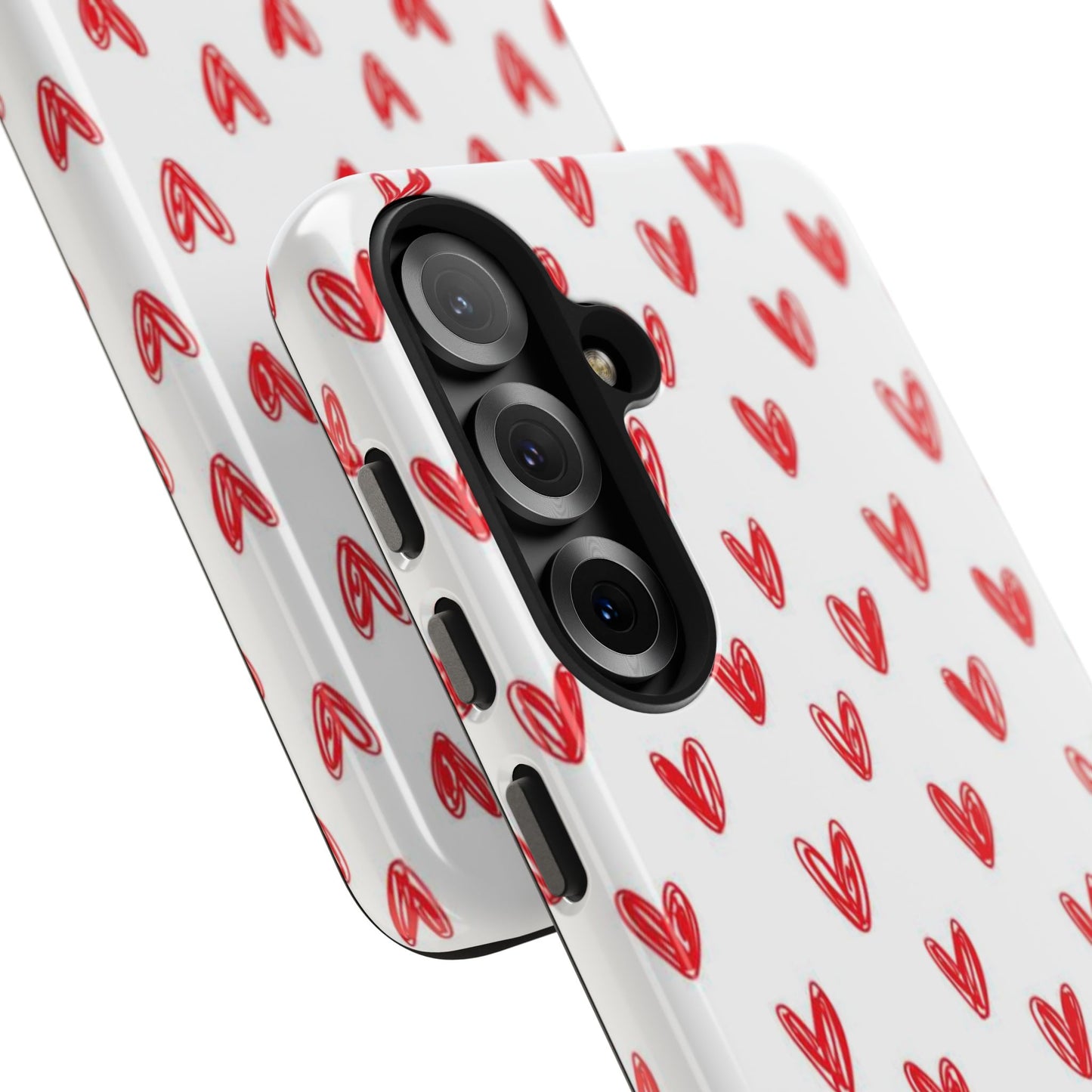 Love Notes | Red Hand-Drawn Hearts Phone Case Tough Phone Case
