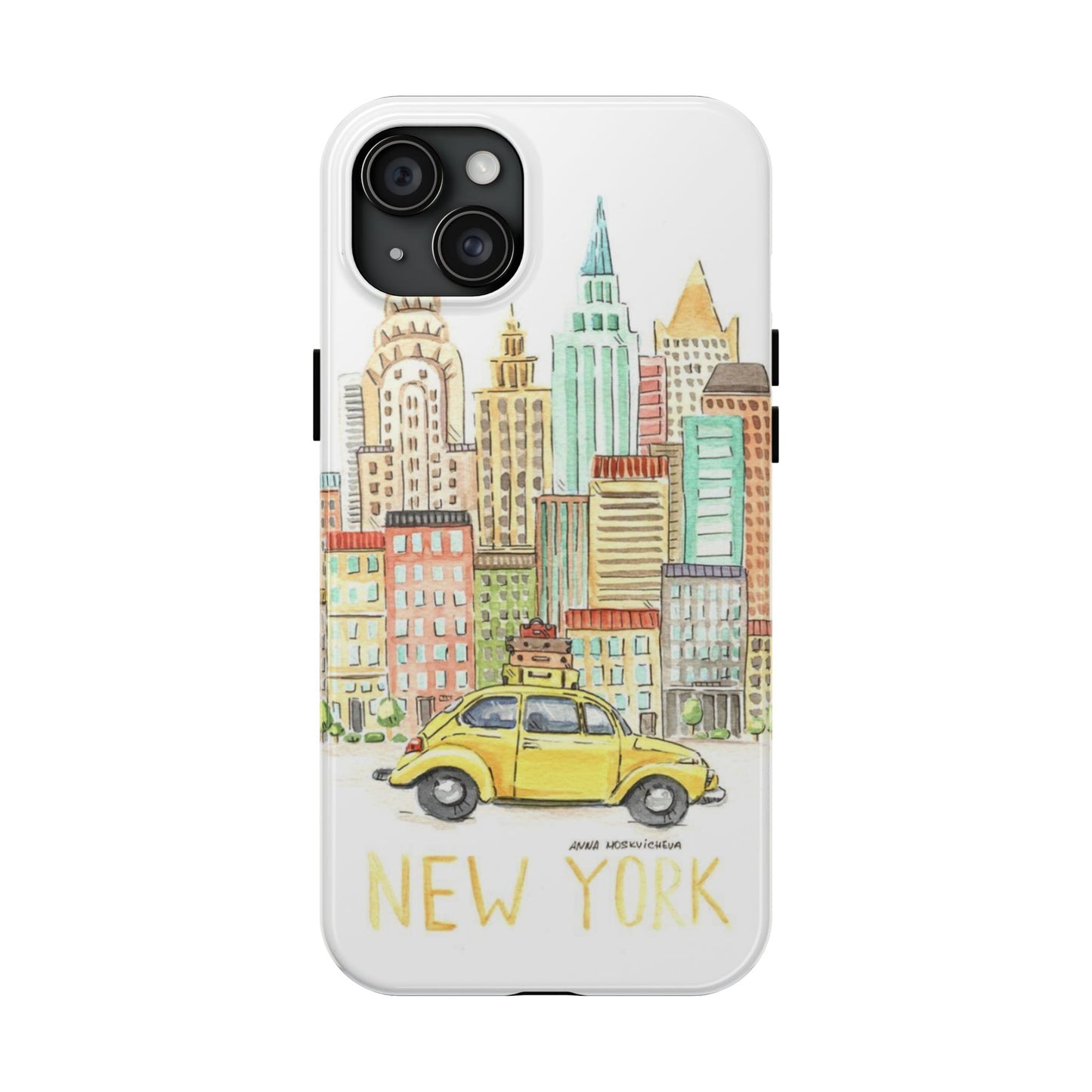New York – New York Watercolor Skyline Tough Phone Case