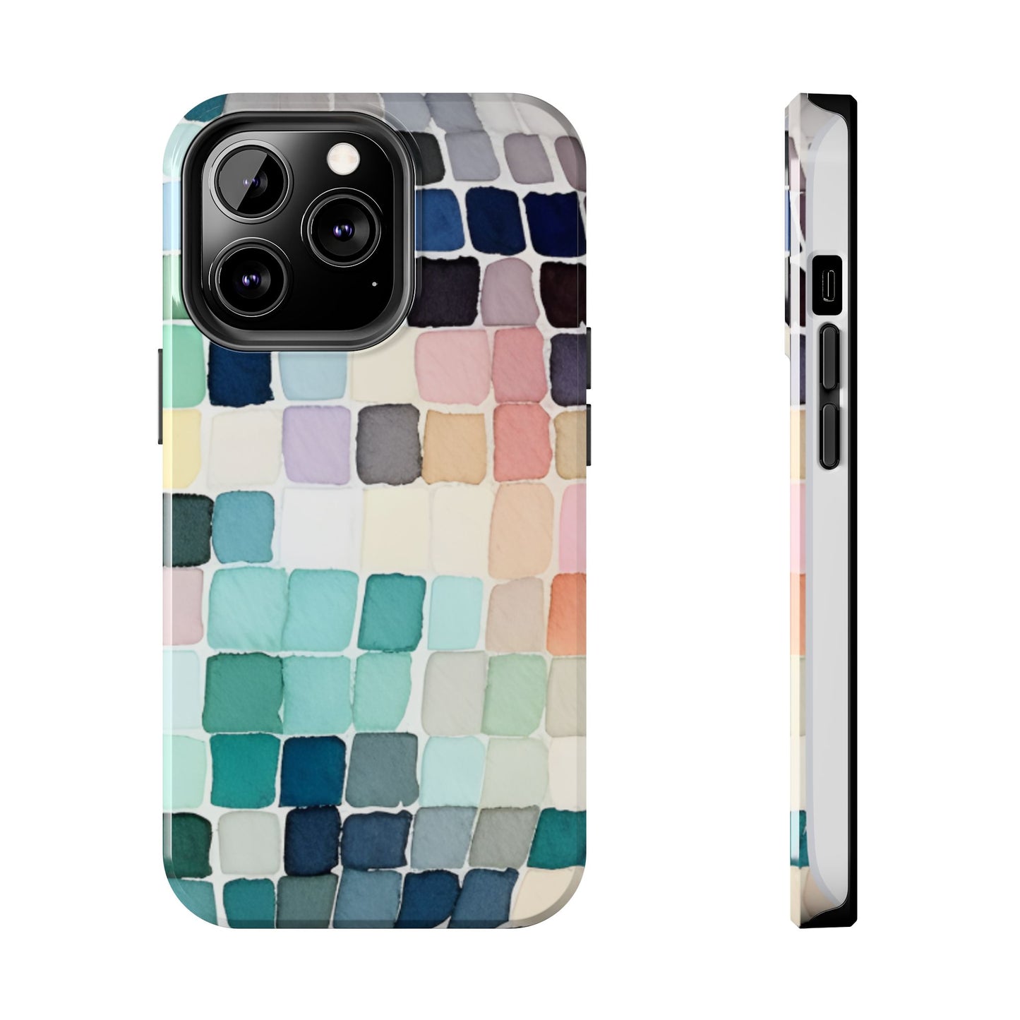 Watercolor —  Abstract Mosaic Tough Phone Case Pastel Tile Protective Cover