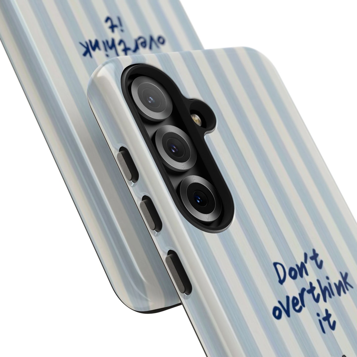 Snoopy "Don't Overthink It" Tough Phone Case — Striped Protective Cover