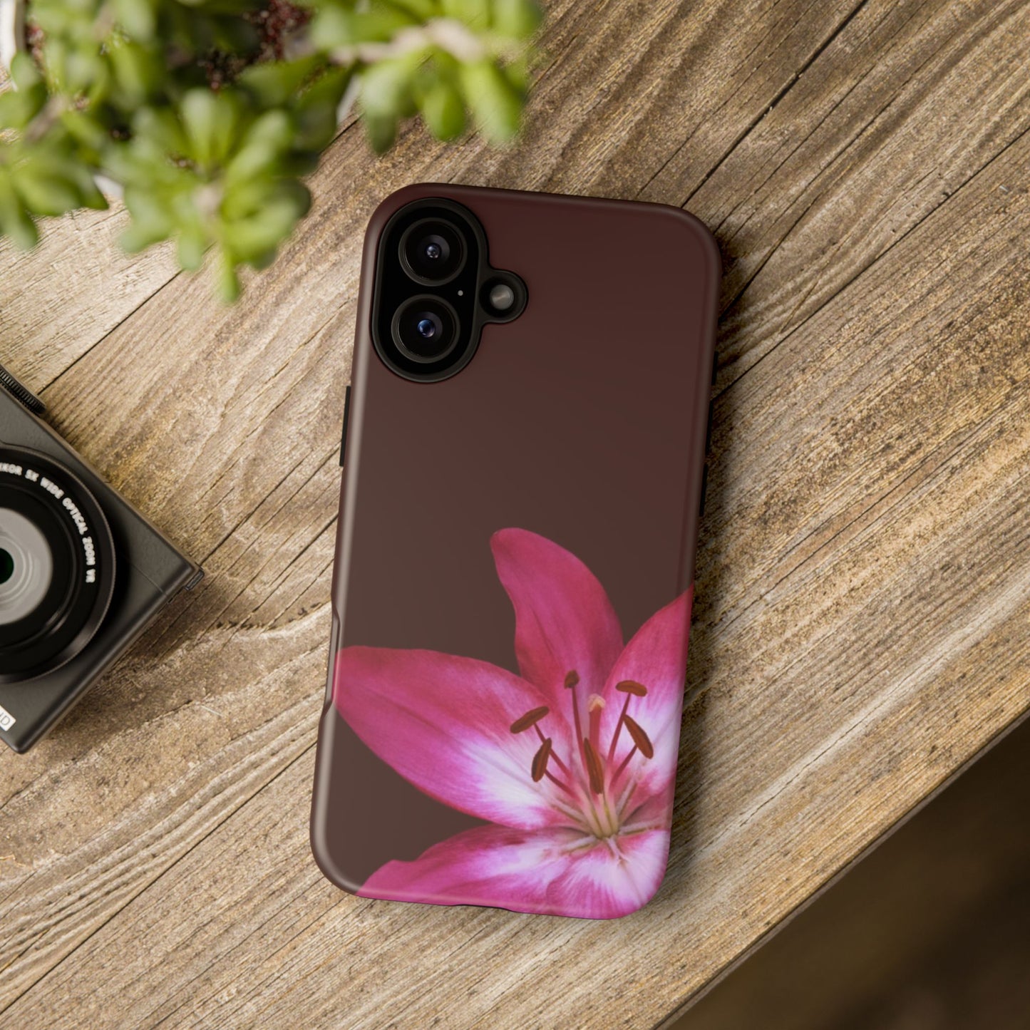 Burgundy Lily Floral – Phone Case Tough Case
