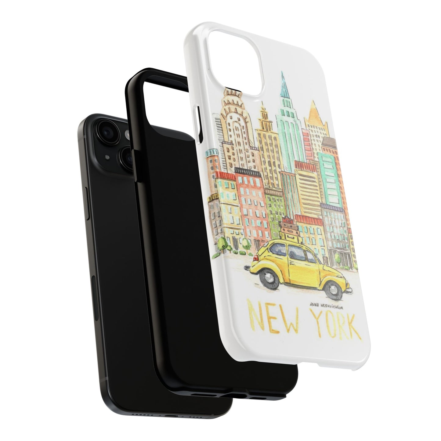 New York – New York Watercolor Skyline Tough Phone Case