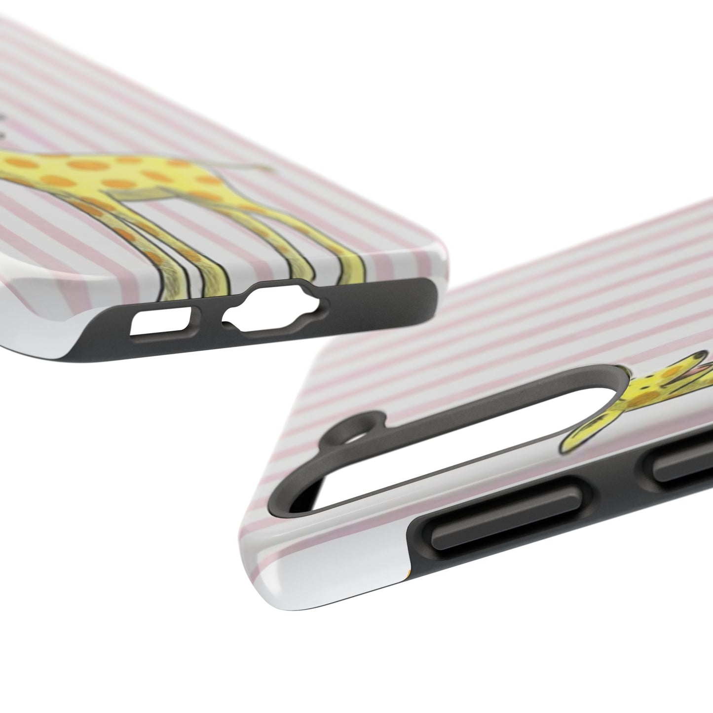 Curious George and Giraffe — Giraffe & Monkey Phone Case Cute Pink Striped Tough Case