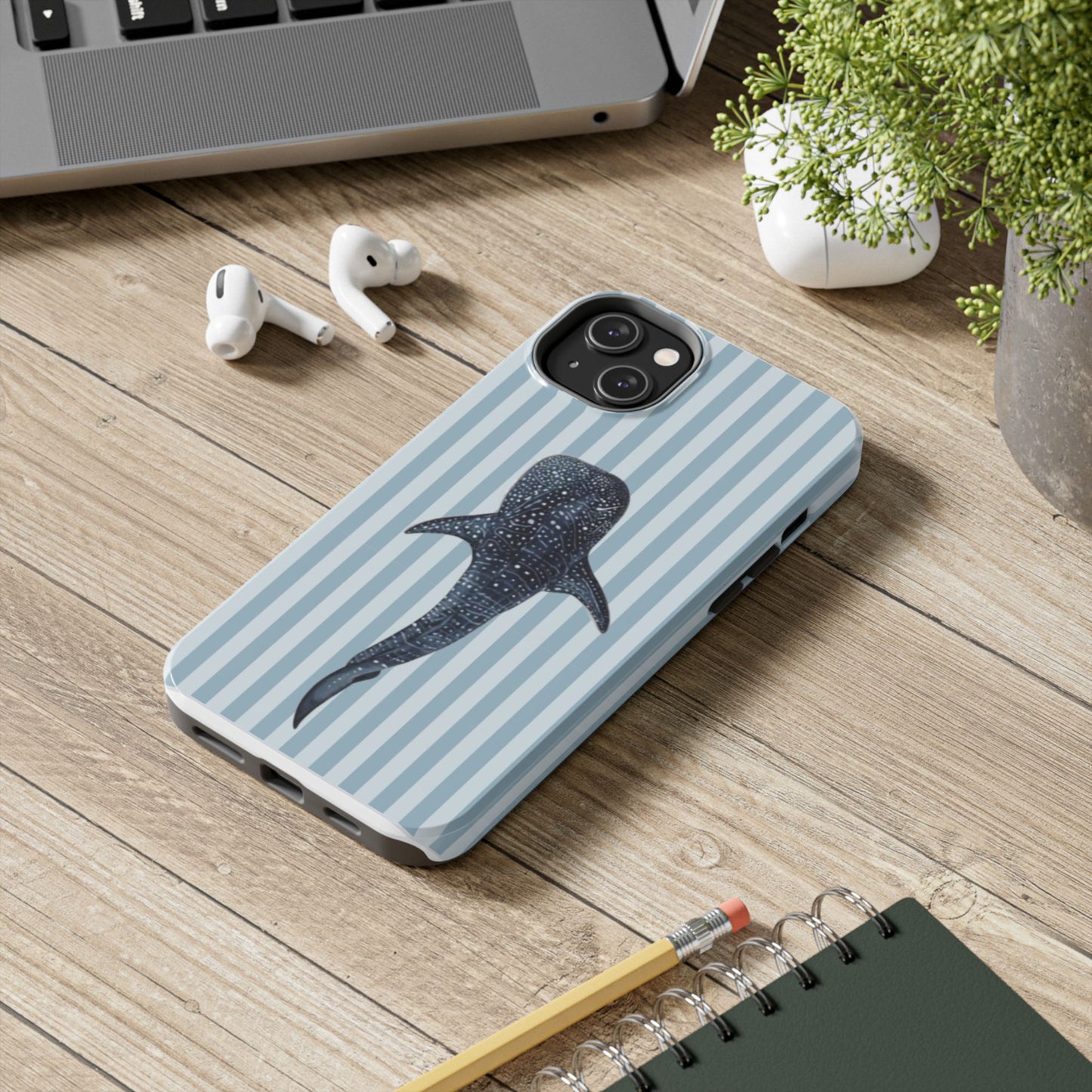 Deep Sea  — Blue Striped Tough Protective Cover