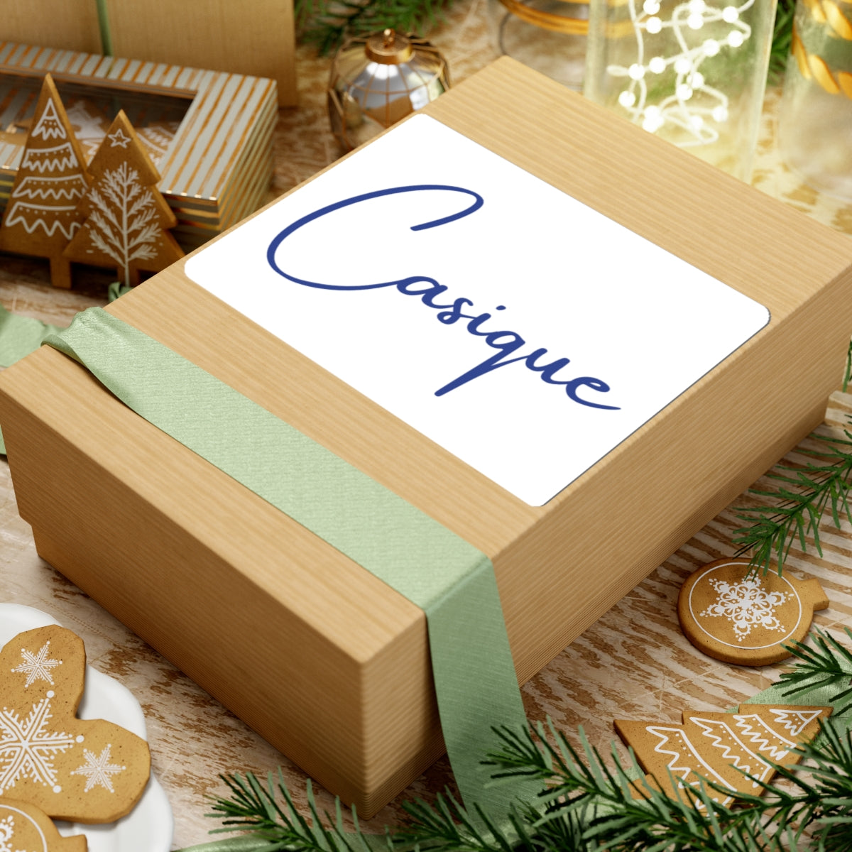 Casique — Script Kiss-Cut Sticker —
