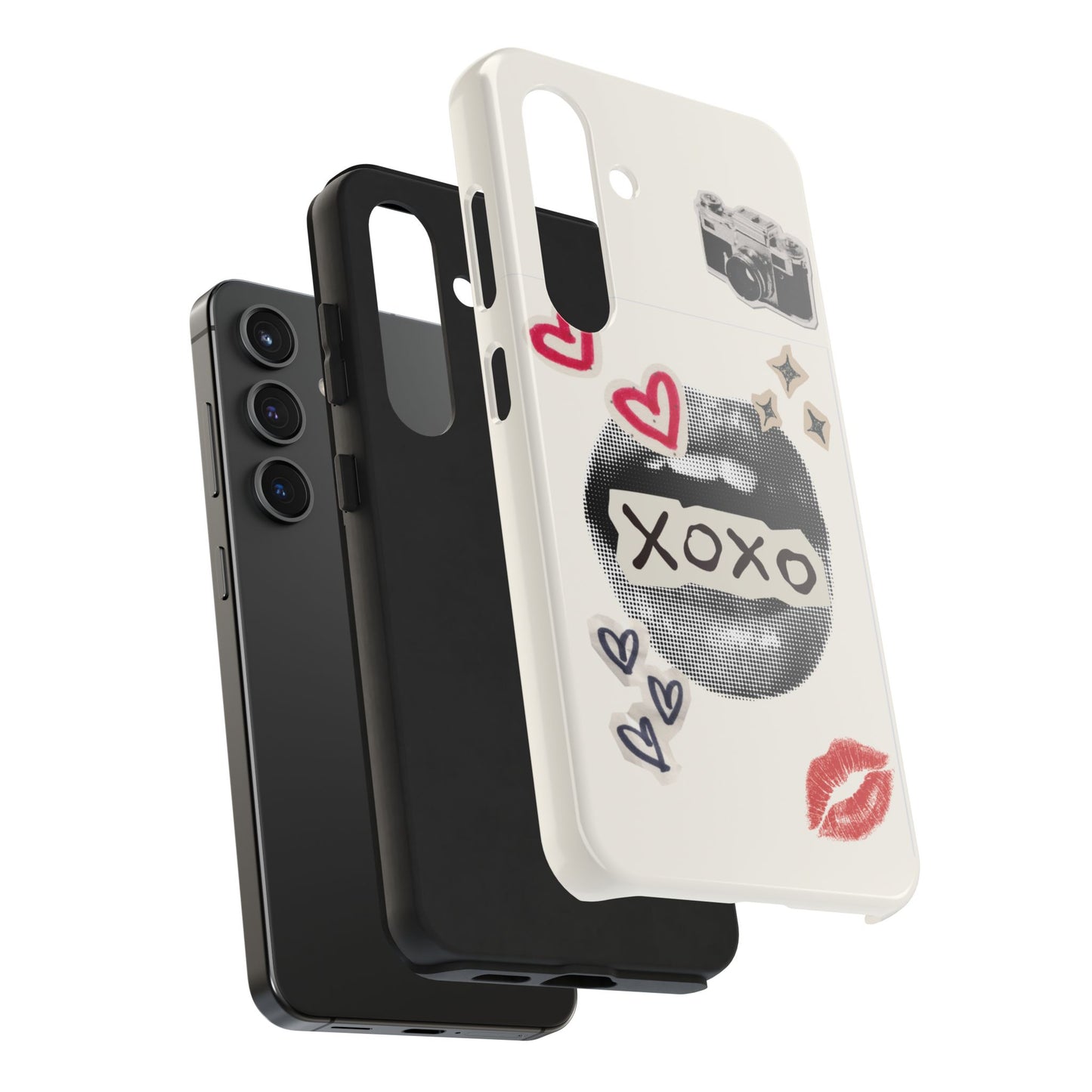 XOXO Lips Phone Case | Retro Pop Art Camera & Hearts