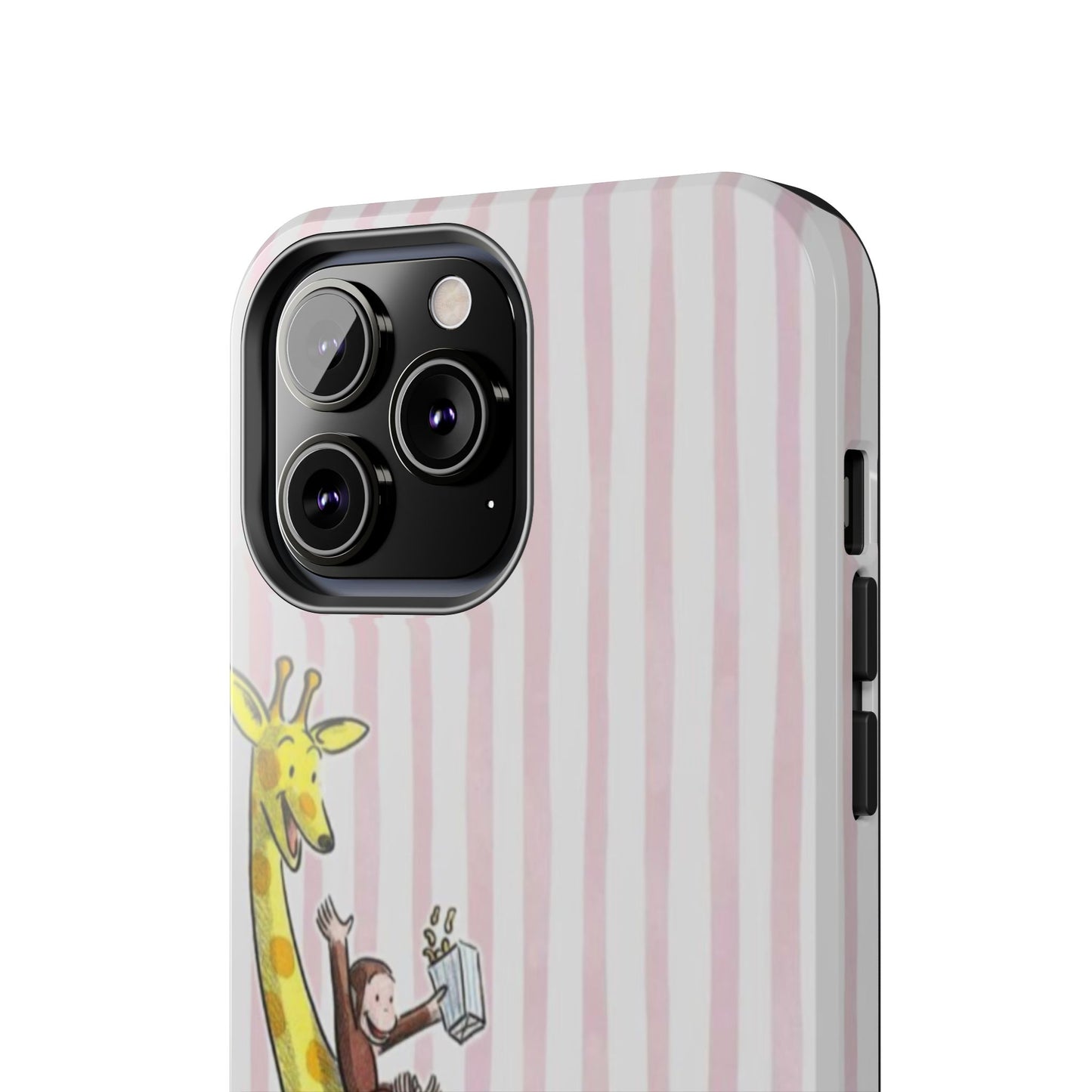 Curious George and Giraffe — Giraffe & Monkey Phone Case Cute Pink Striped Tough Case