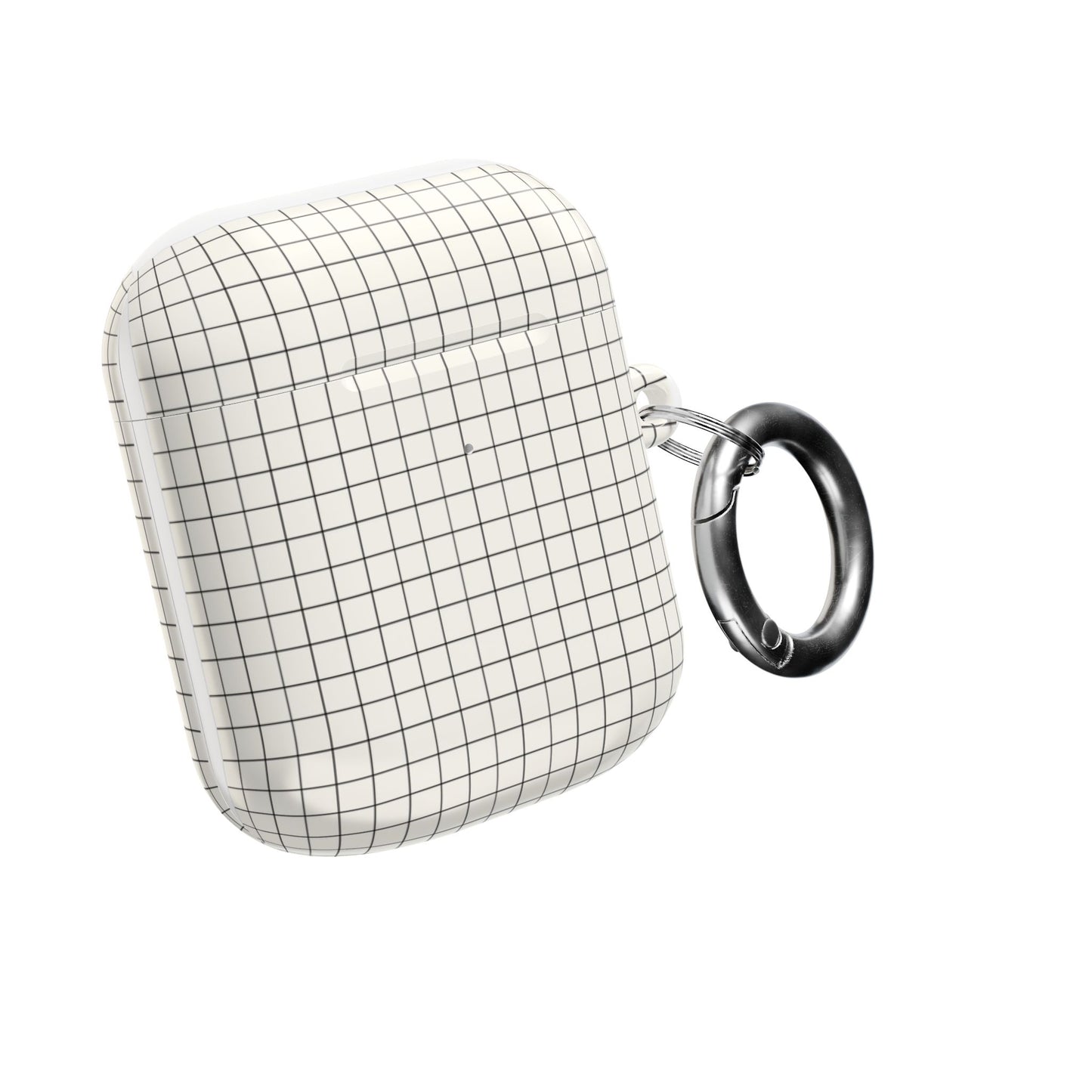 Minimal Grid Pattern AirPod Case | Black Checkered Design