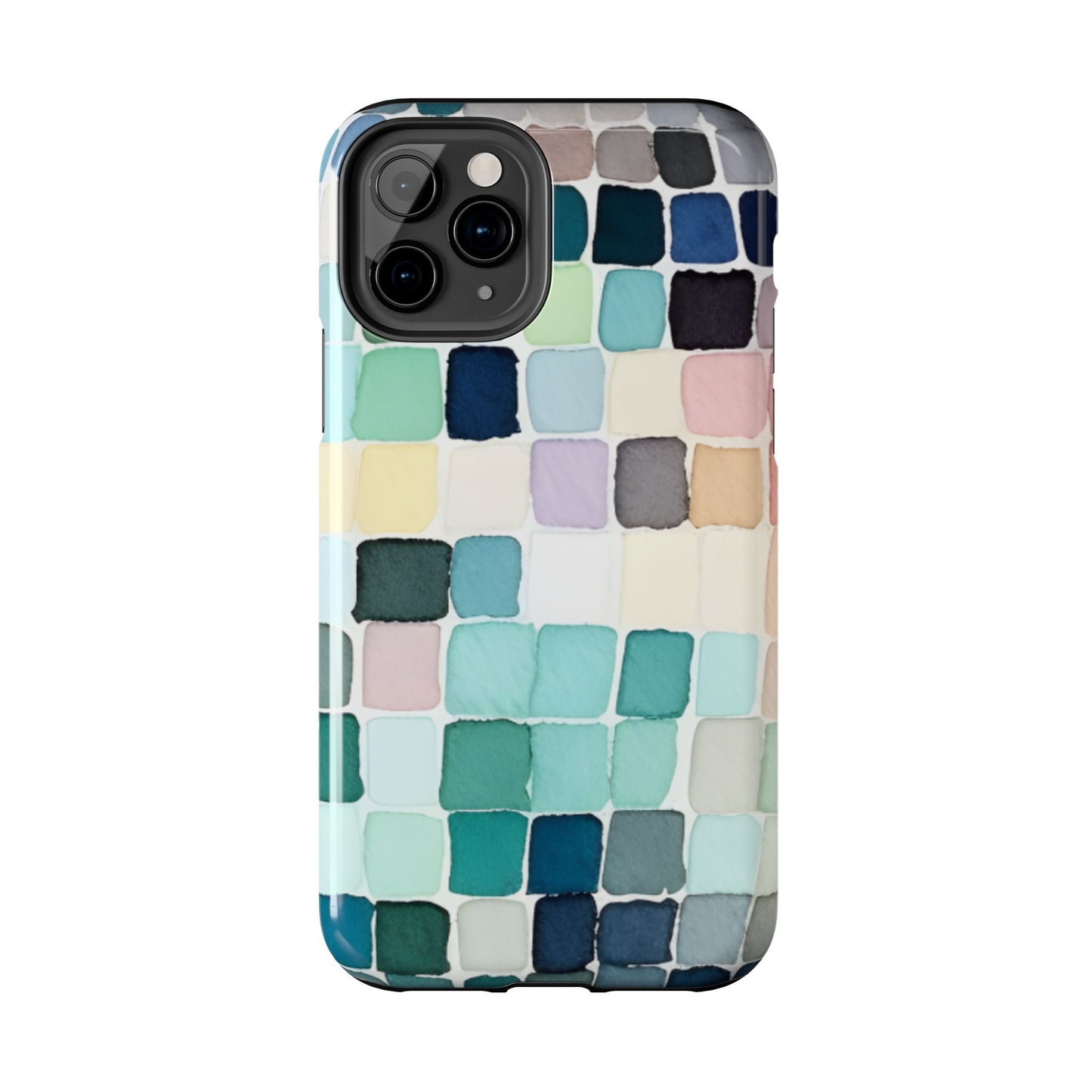 Watercolor —  Abstract Mosaic Tough Phone Case Pastel Tile Protective Cover