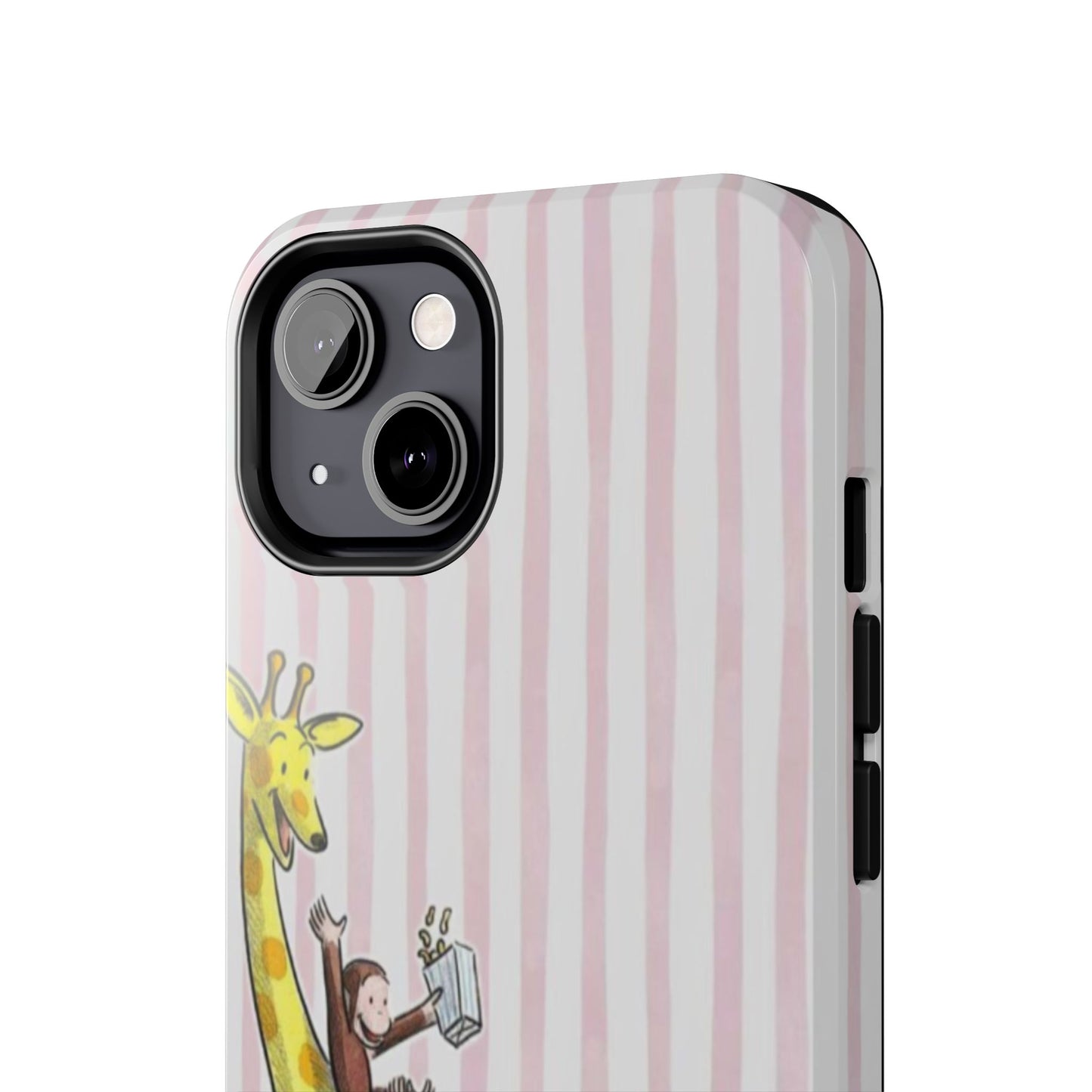 Curious George and Giraffe — Giraffe & Monkey Phone Case Cute Pink Striped Tough Case