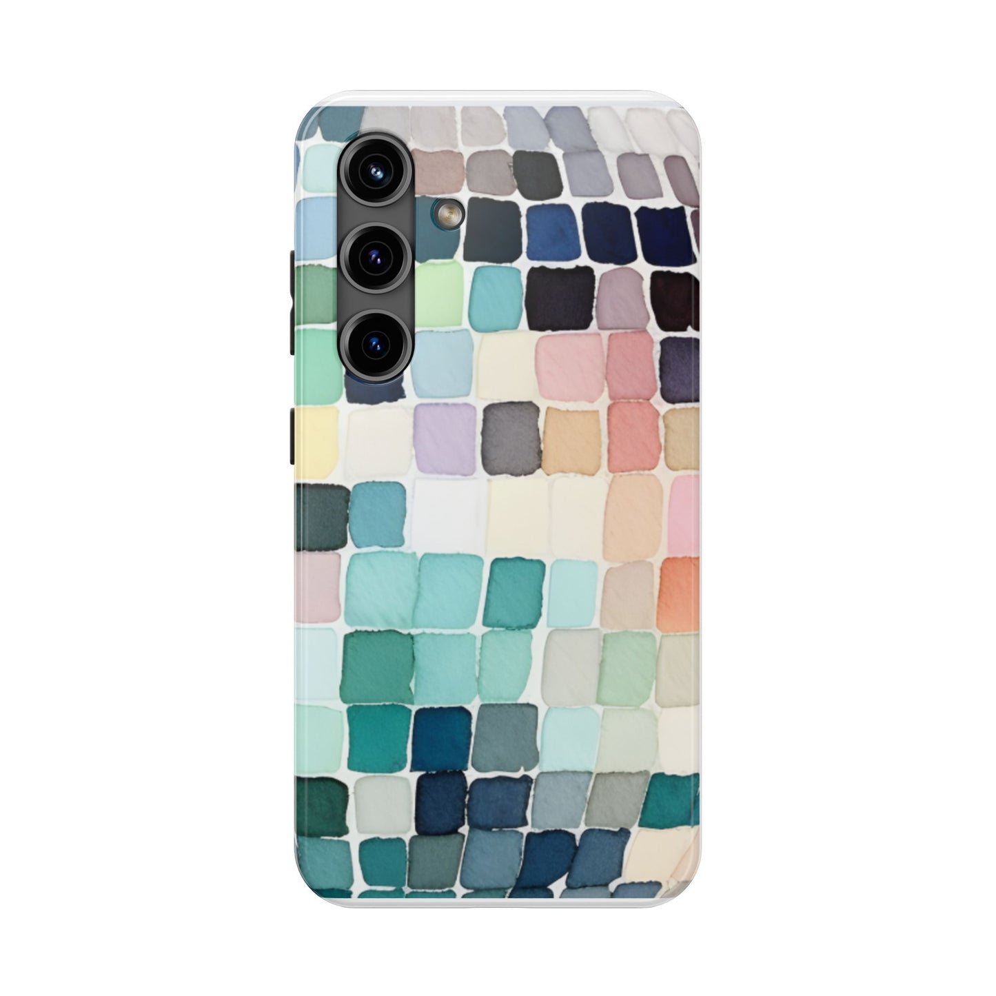 Watercolor —  Abstract Mosaic Tough Phone Case Pastel Tile Protective Cover