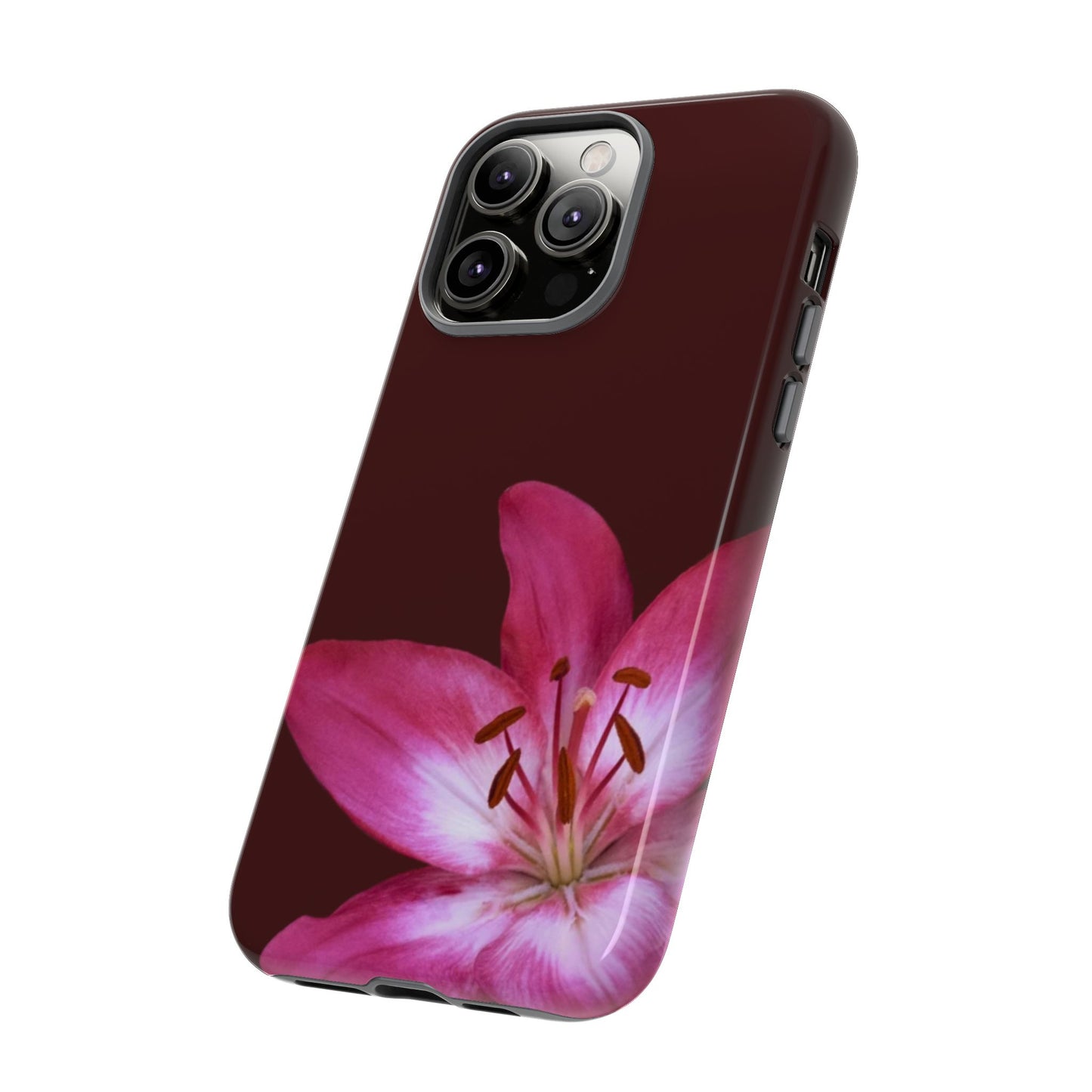 Burgundy Lily Floral – Phone Case Tough Case