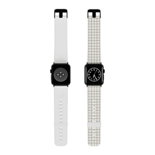The Draft —  Apple Watch Minimalist White Plaid Strap
