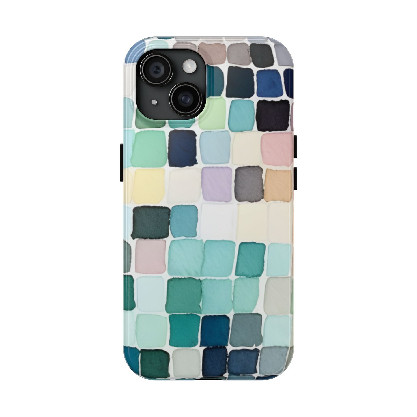 Watercolor —  Abstract Mosaic Tough Phone Case Pastel Tile Protective Cover