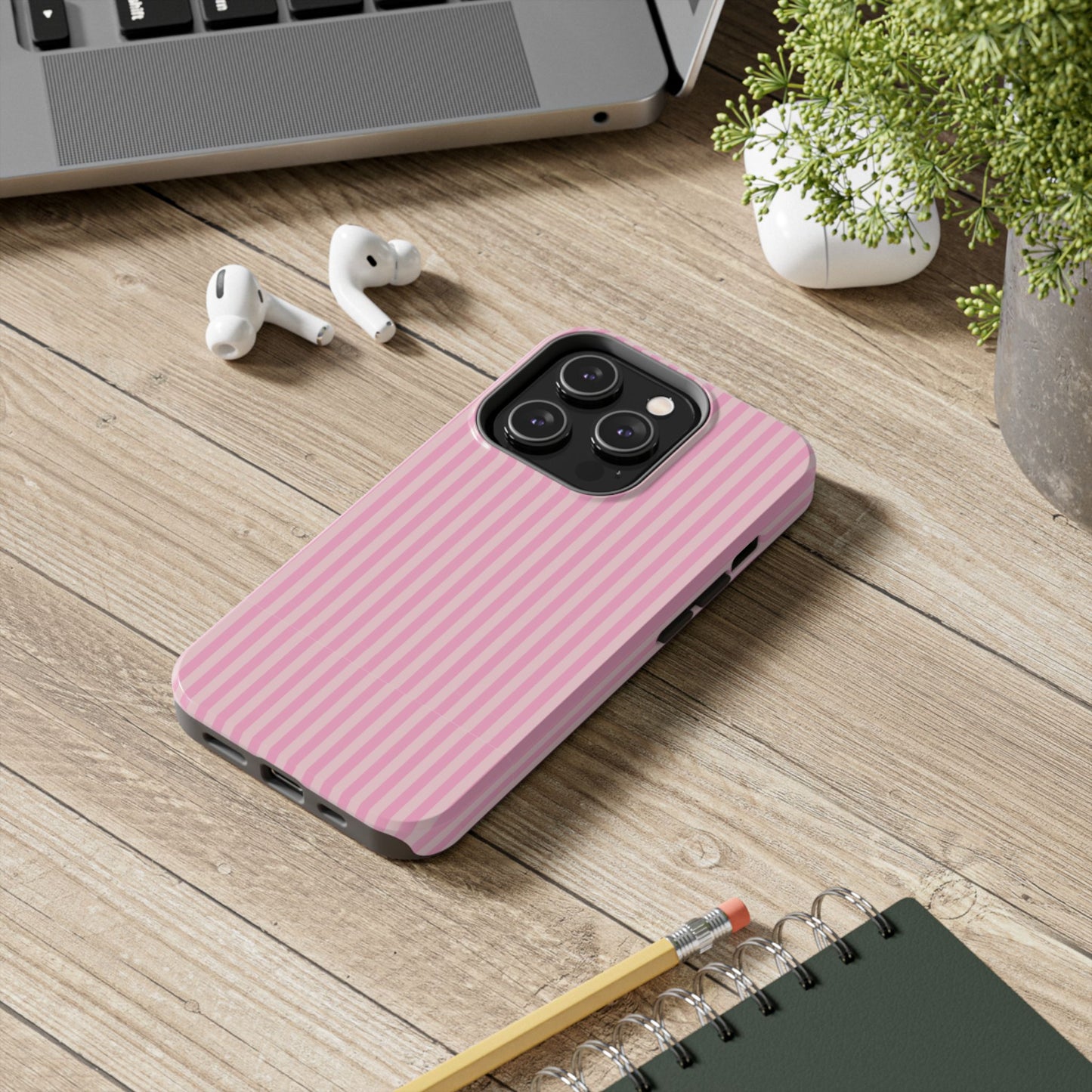 Pretty In Pink  – Pink Vertical Stripe Tough Phone Case