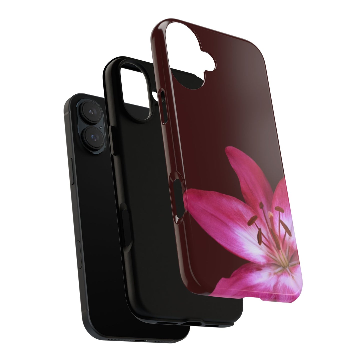 Burgundy Lily Floral – Phone Case Tough Case