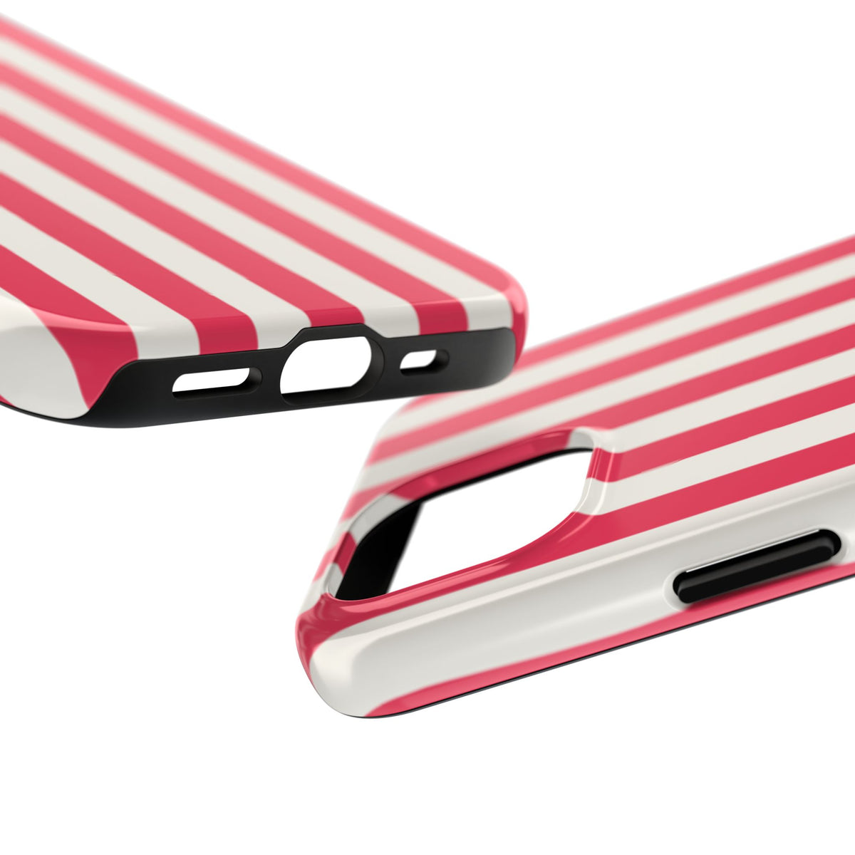 Red Strips — Red & White Vertical Stripe Tough Phone Case