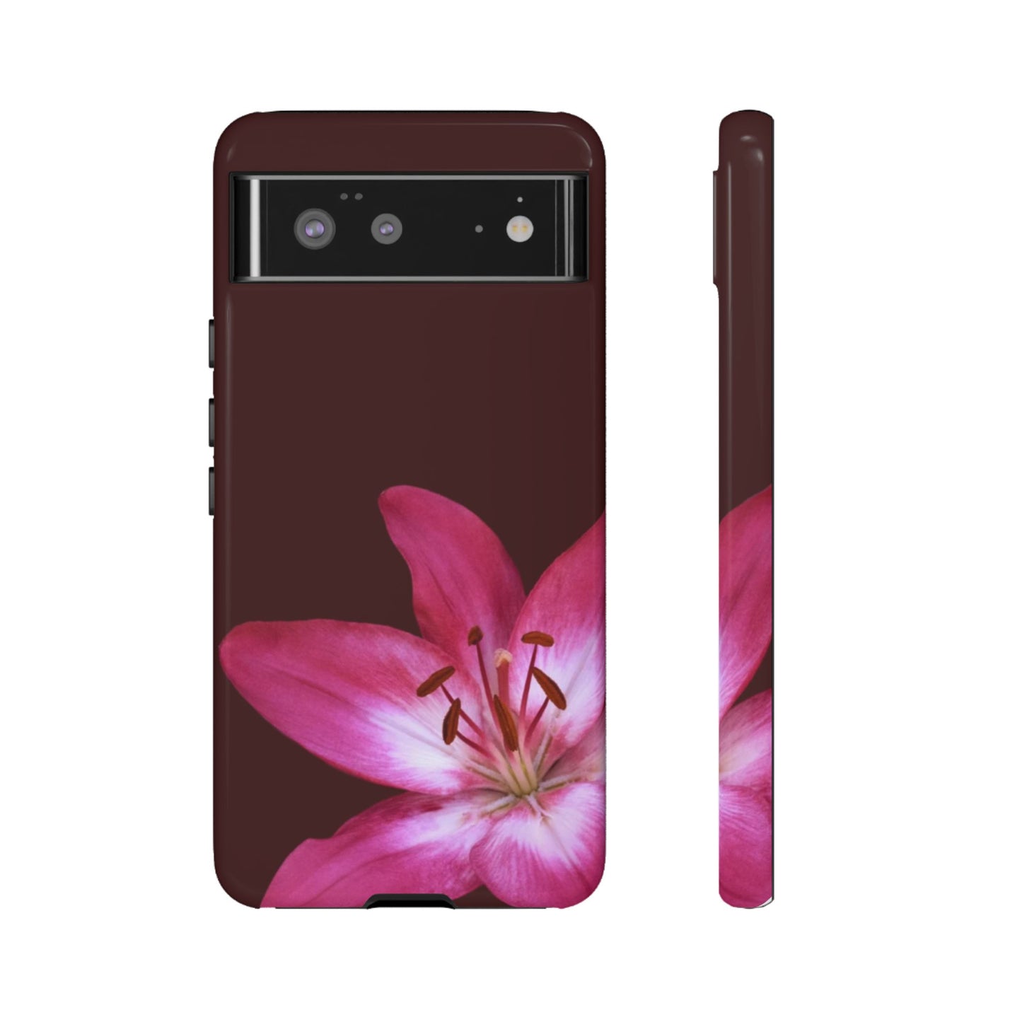 Burgundy Lily Floral – Phone Case Tough Case
