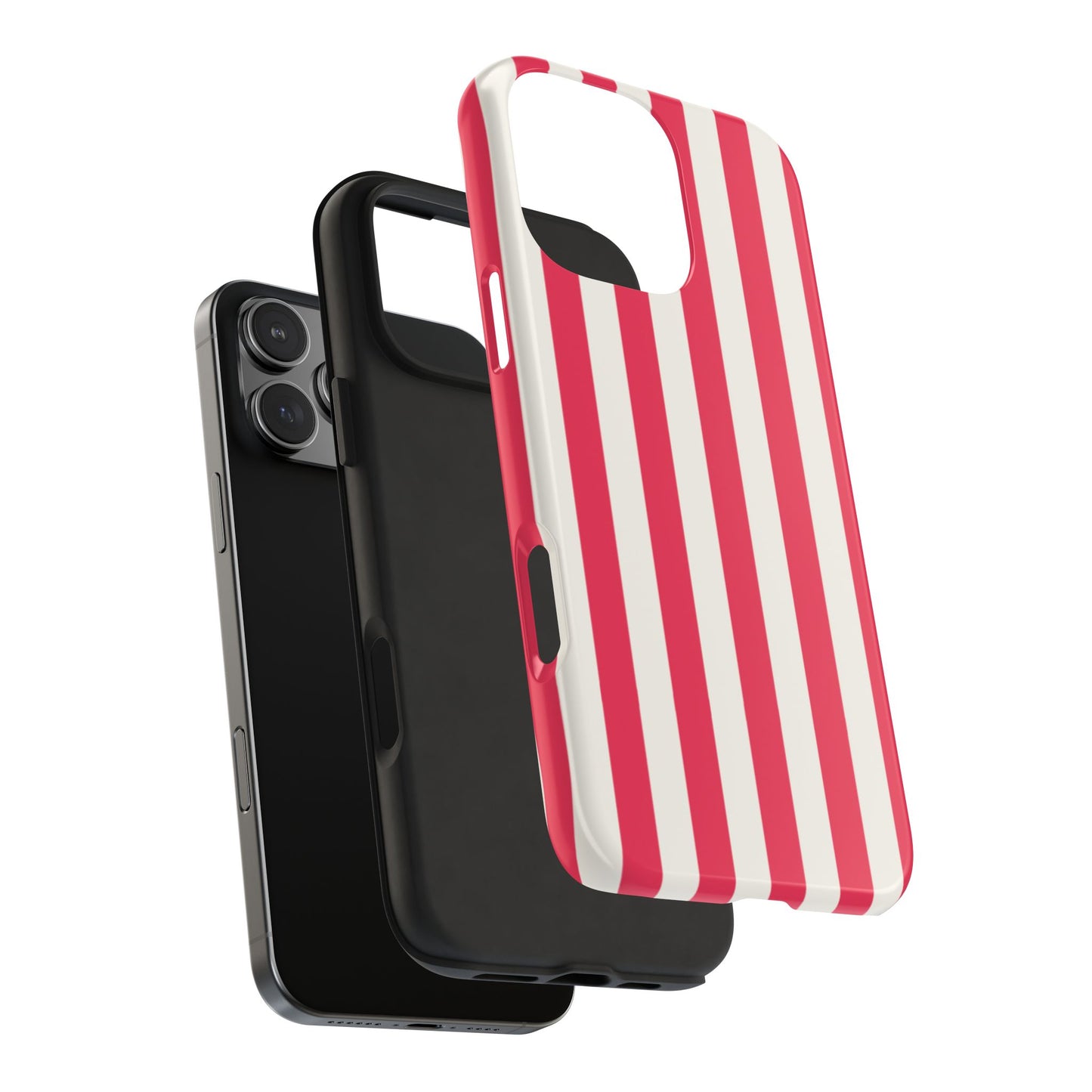 Red Strips — Red & White Vertical Stripe Tough Phone Case