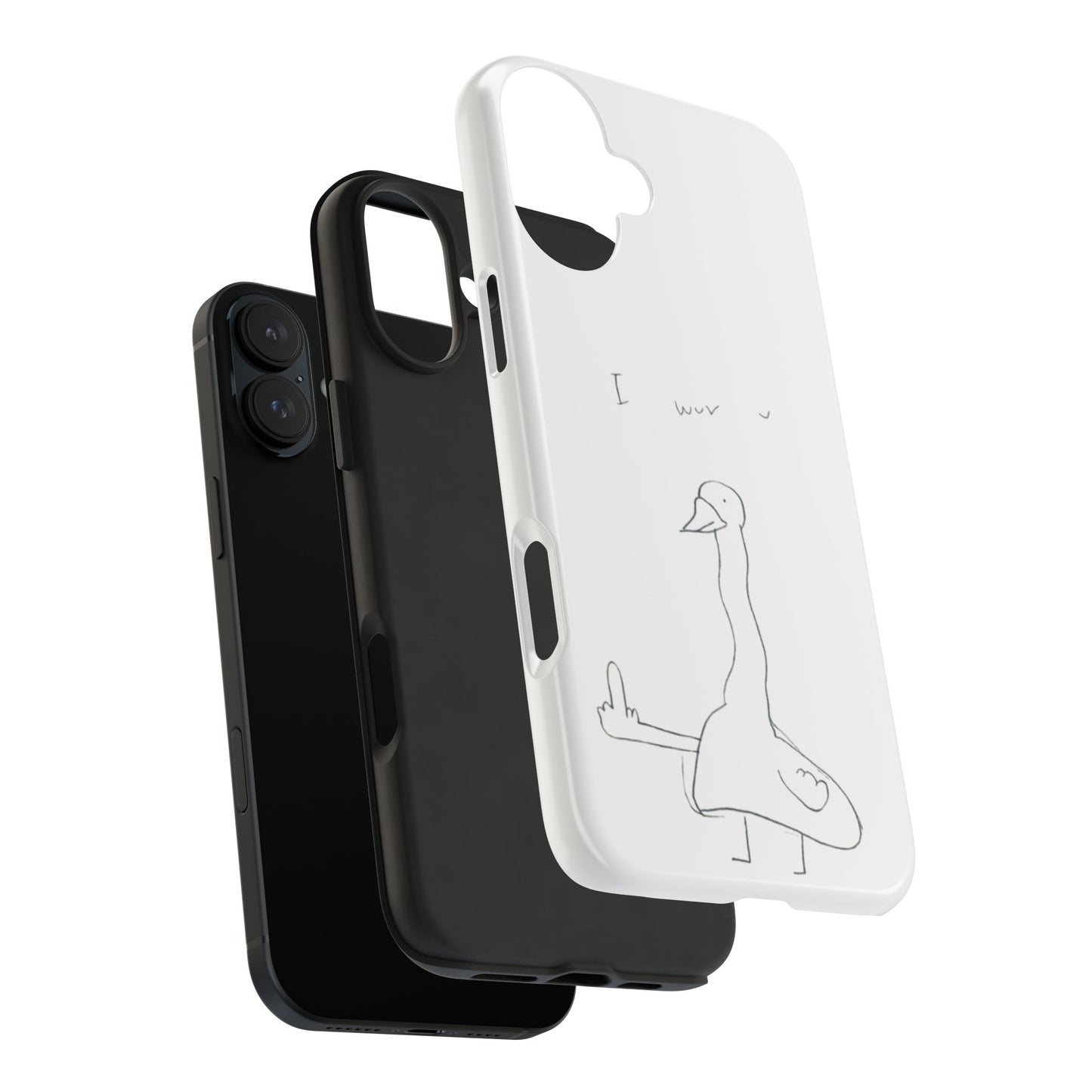 Funny Duck 'I wuv u'— Tough Phone Case