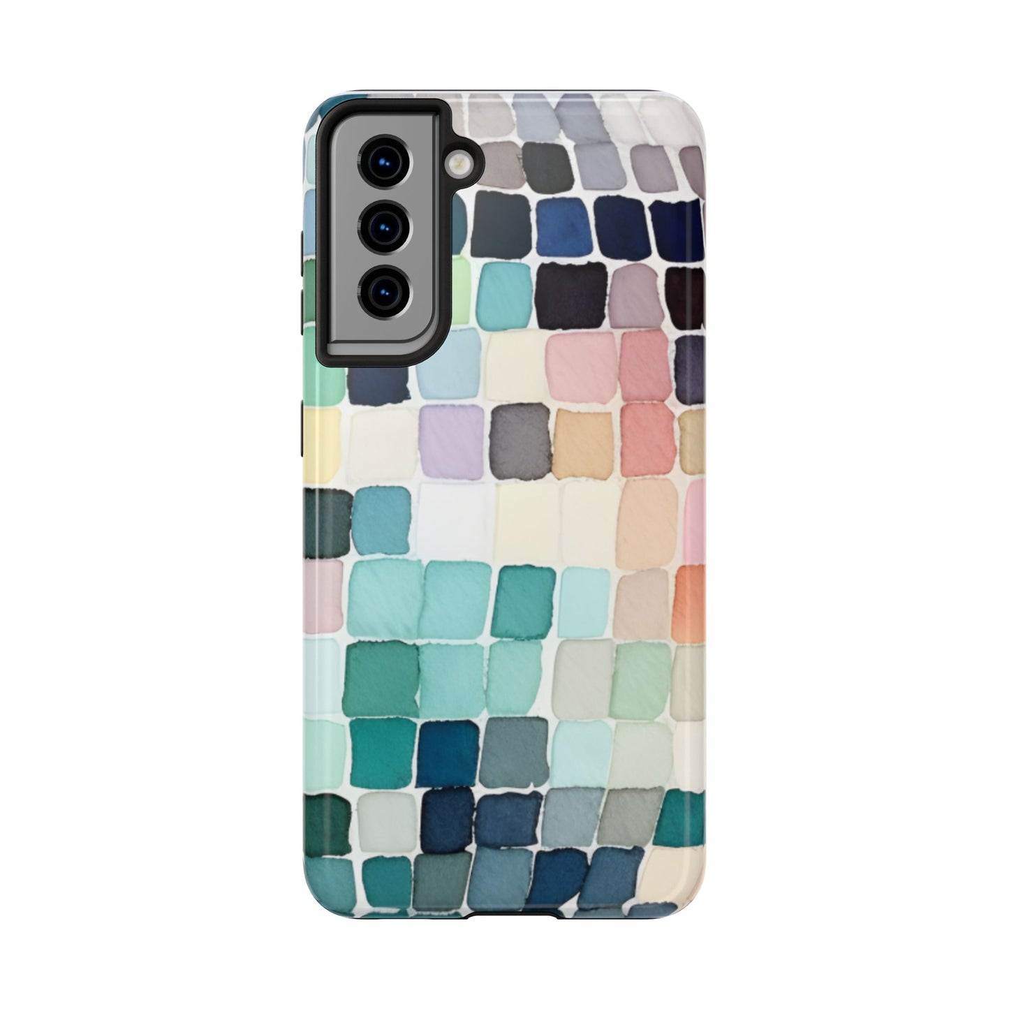 Watercolor —  Abstract Mosaic Tough Phone Case Pastel Tile Protective Cover