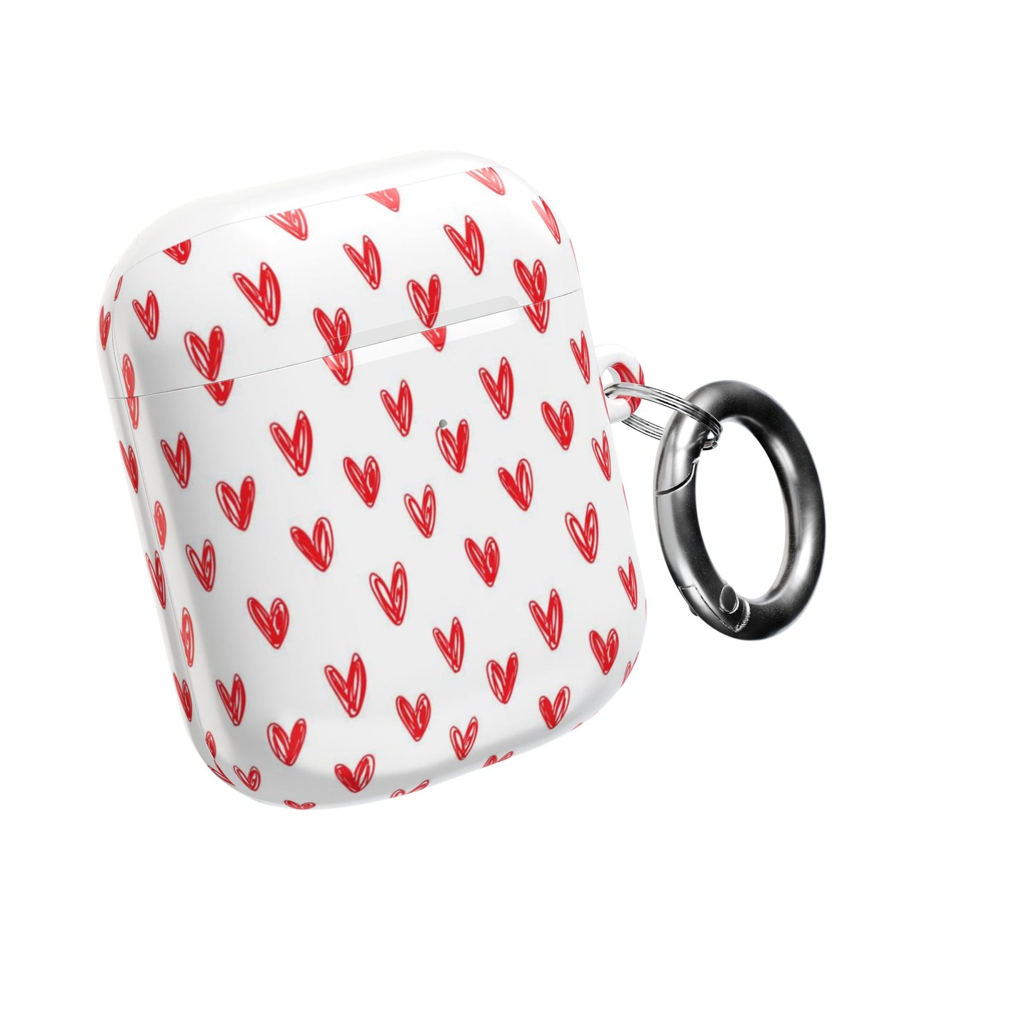 Handdrawn Red Hearts AirPod Case | Cute Heart Pattern AirPods Cover