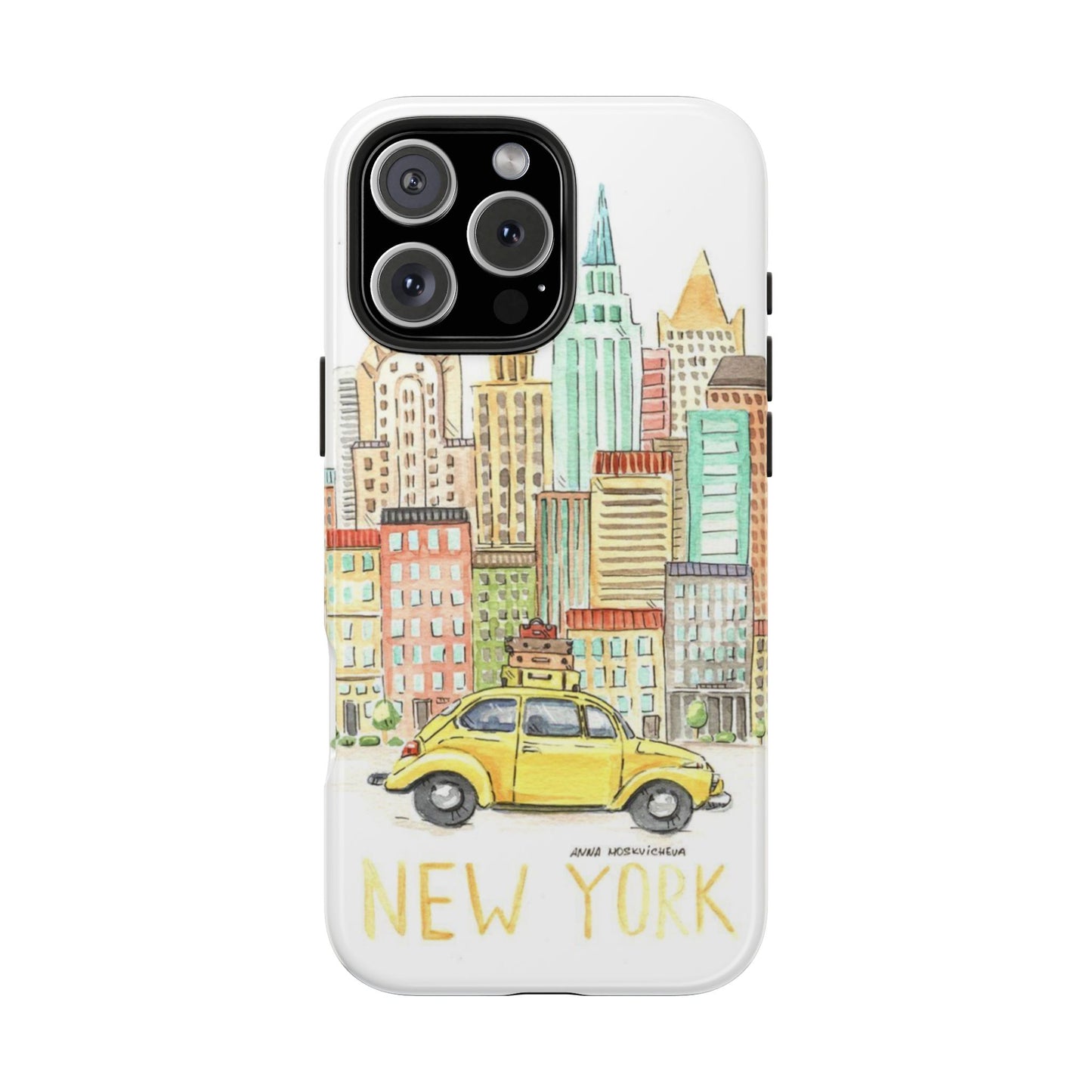 New York – New York Watercolor Skyline Tough Phone Case