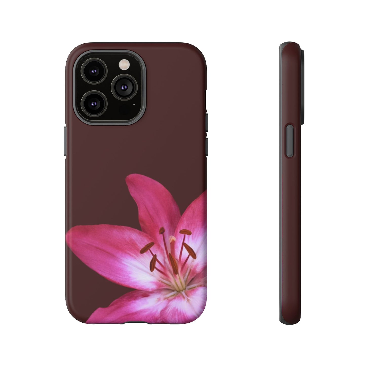 Burgundy Lily Floral – Phone Case Tough Case