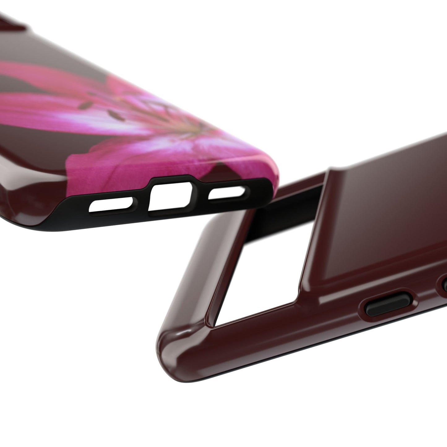 Burgundy Lily Floral – Phone Case Tough Case