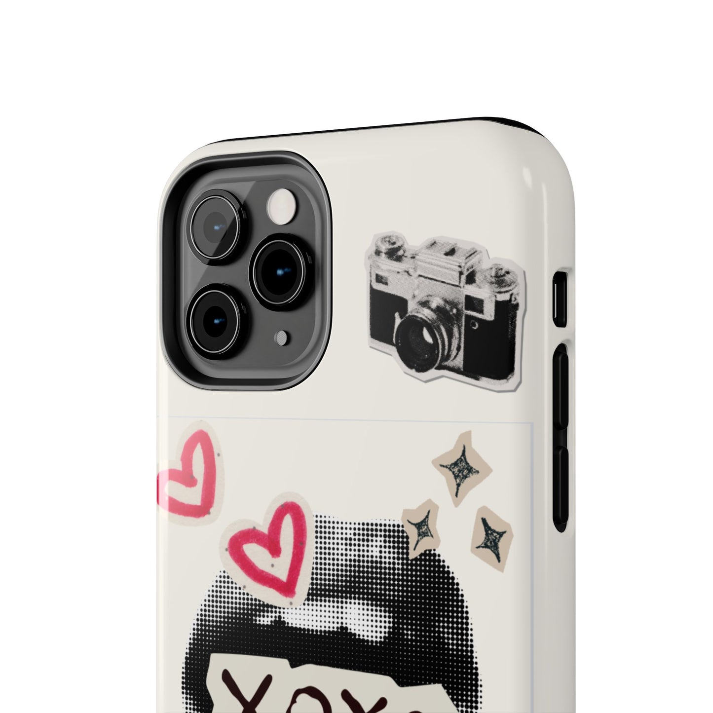 XOXO Lips Phone Case | Retro Pop Art Camera & Hearts