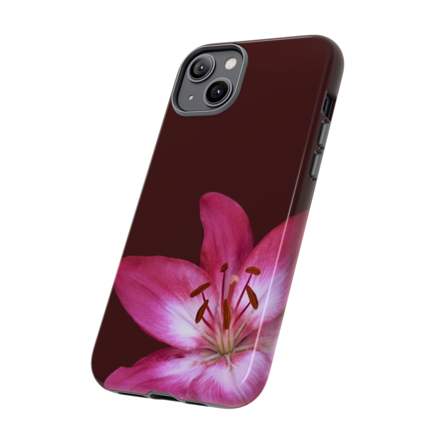 Burgundy Lily Floral – Phone Case Tough Case