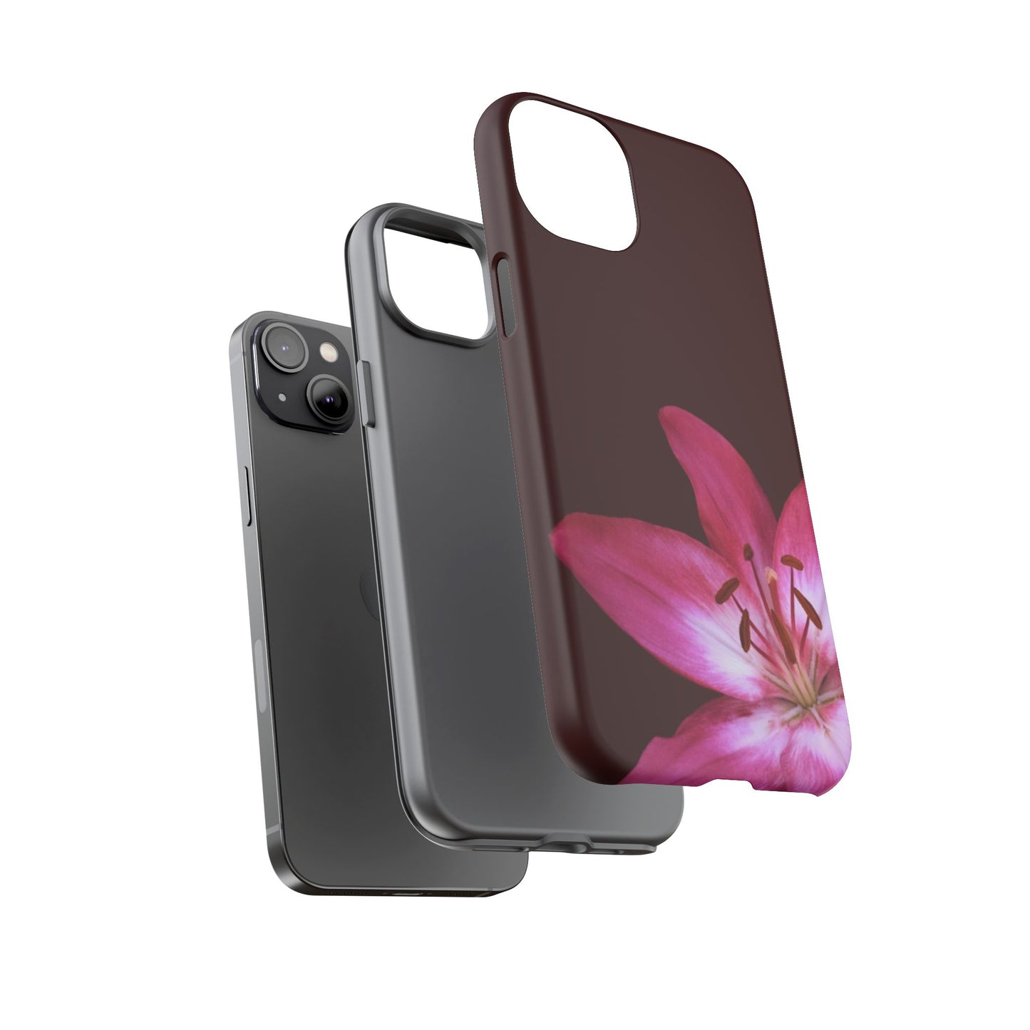 Burgundy Lily Floral – Phone Case Tough Case