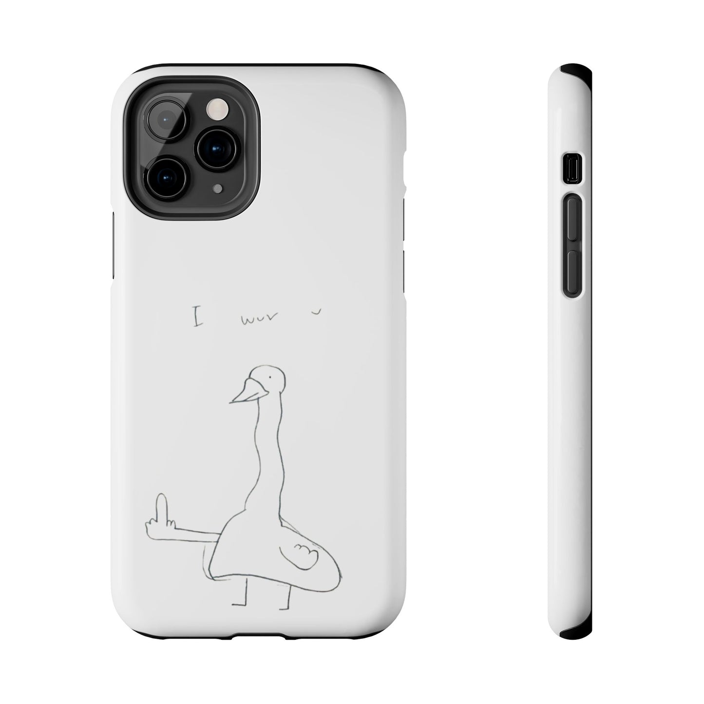 Funny Duck 'I wuv u'— Tough Phone Case