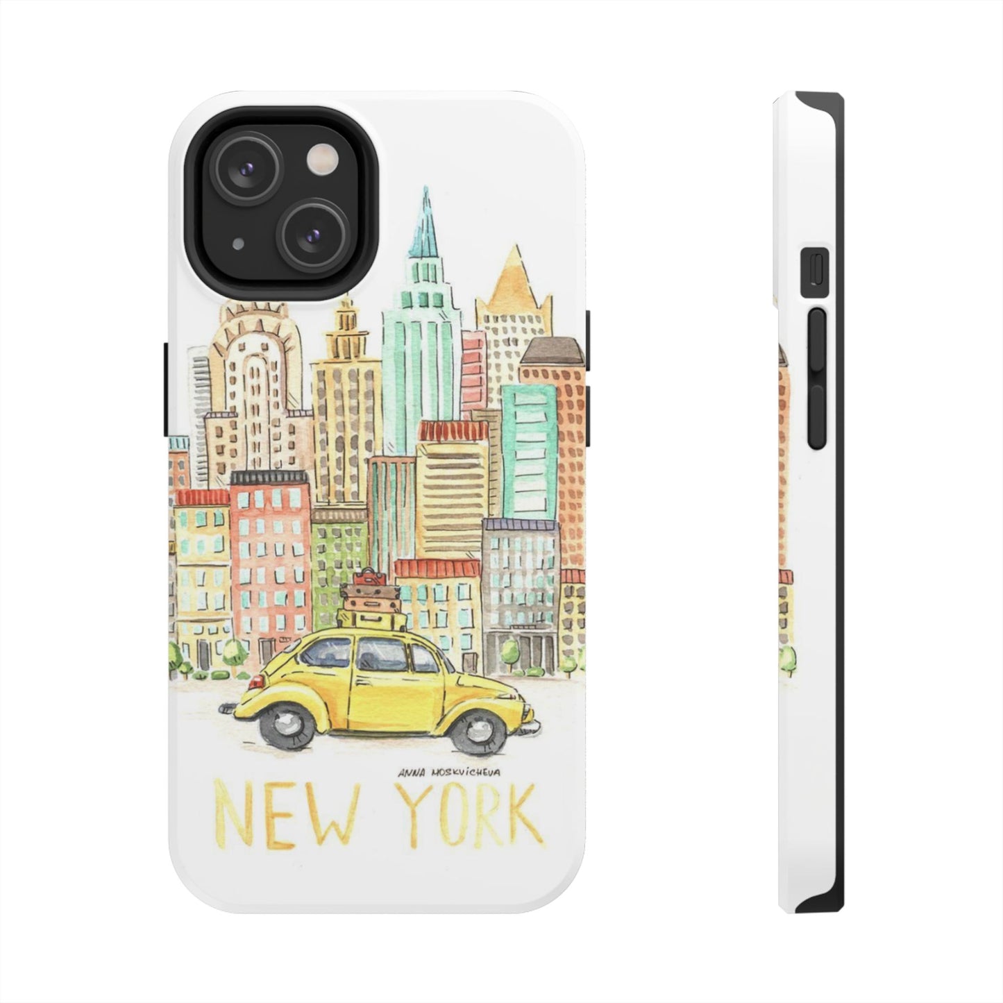 New York – New York Watercolor Skyline Tough Phone Case