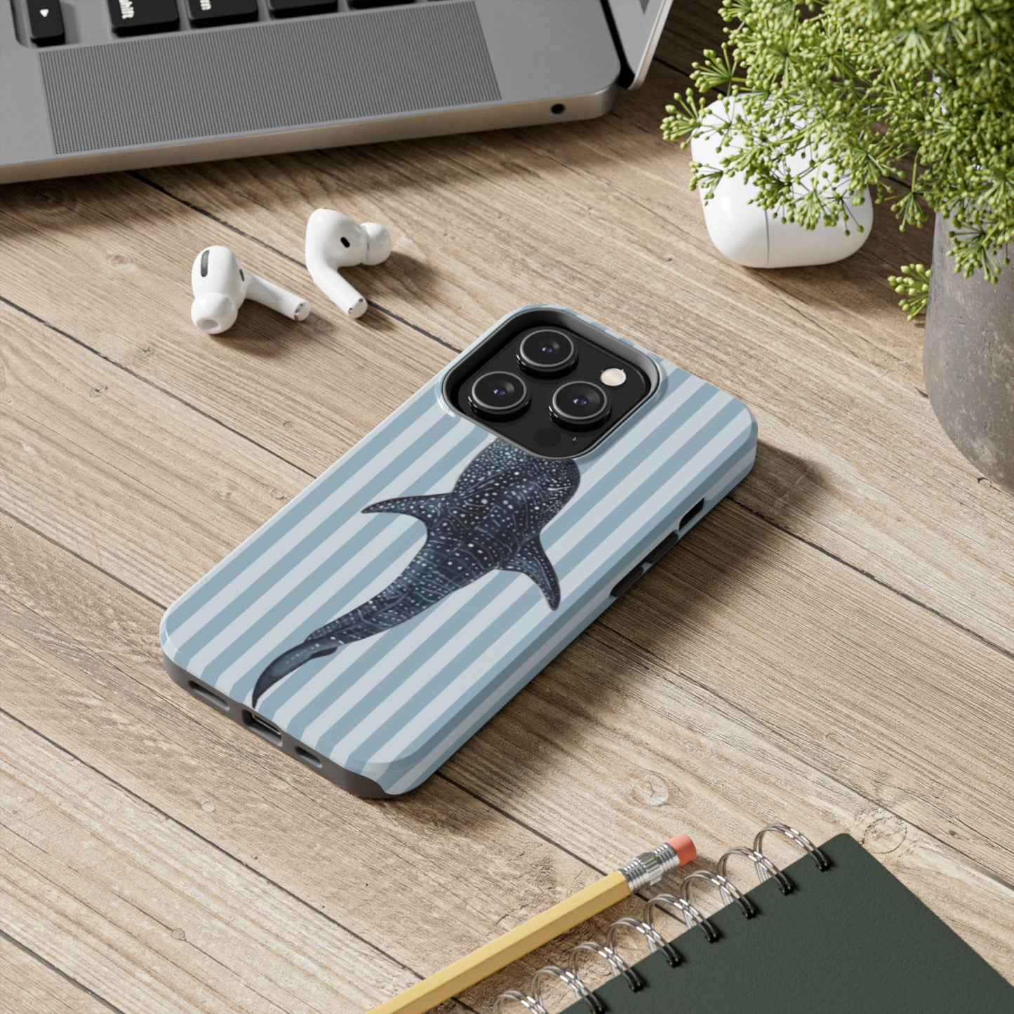 Deep Sea  — Blue Striped Tough Protective Cover